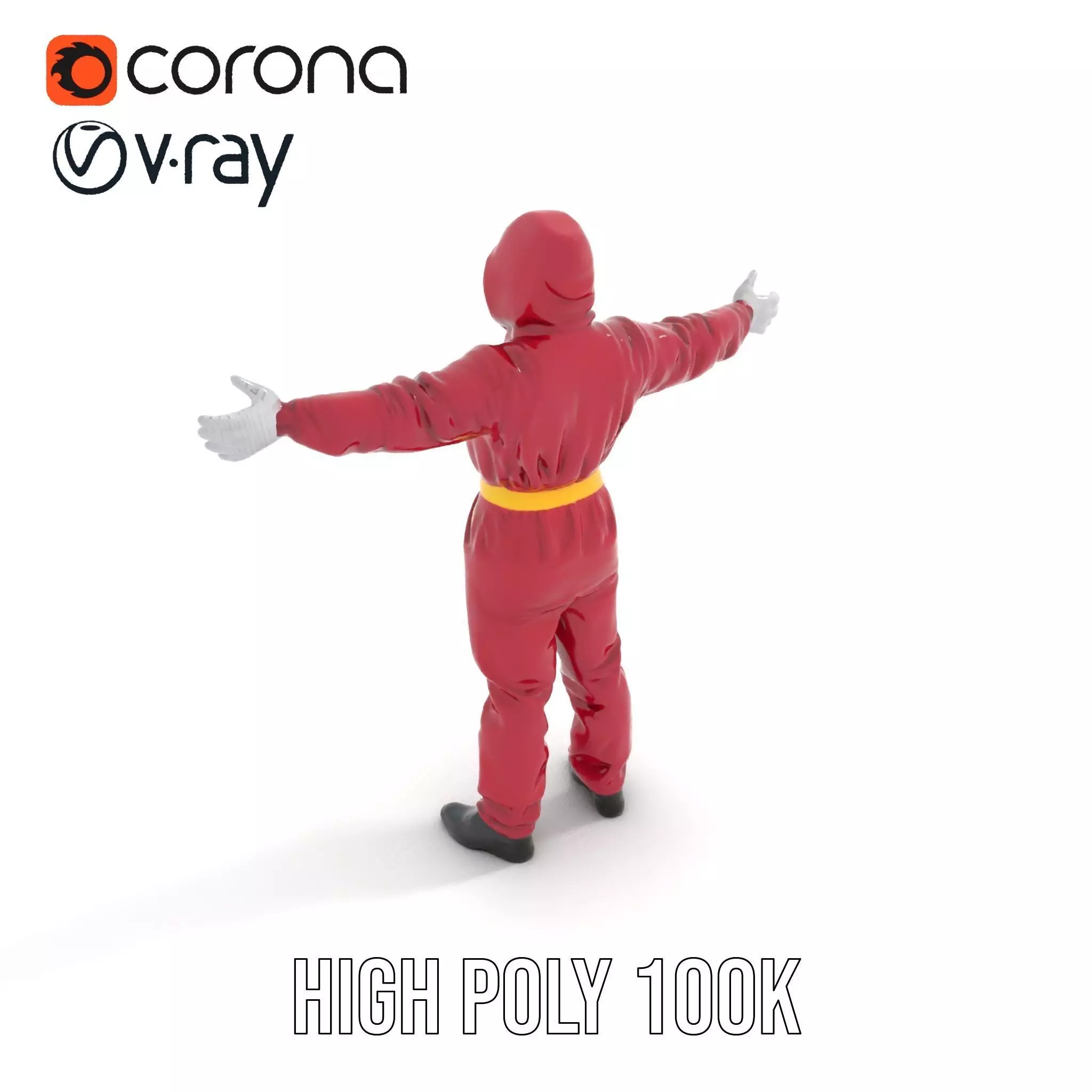 Red Protective Suit model pack Low-poly 3D model_28