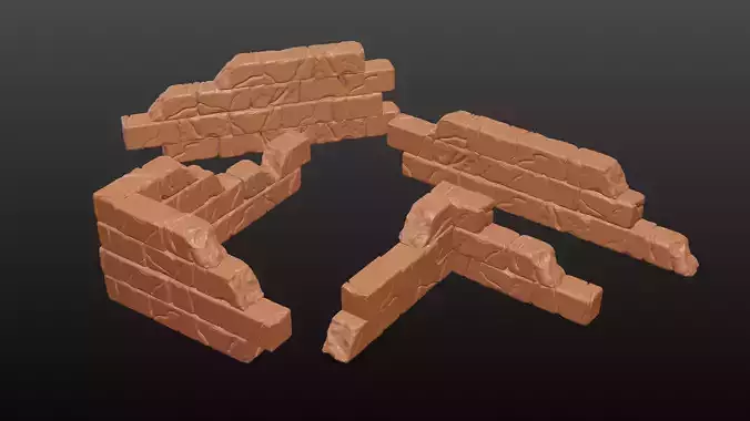 Ruined Wall set 1