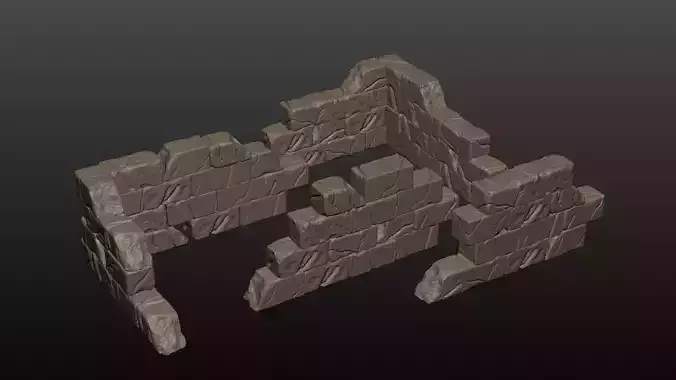 Ruined Wall set 2