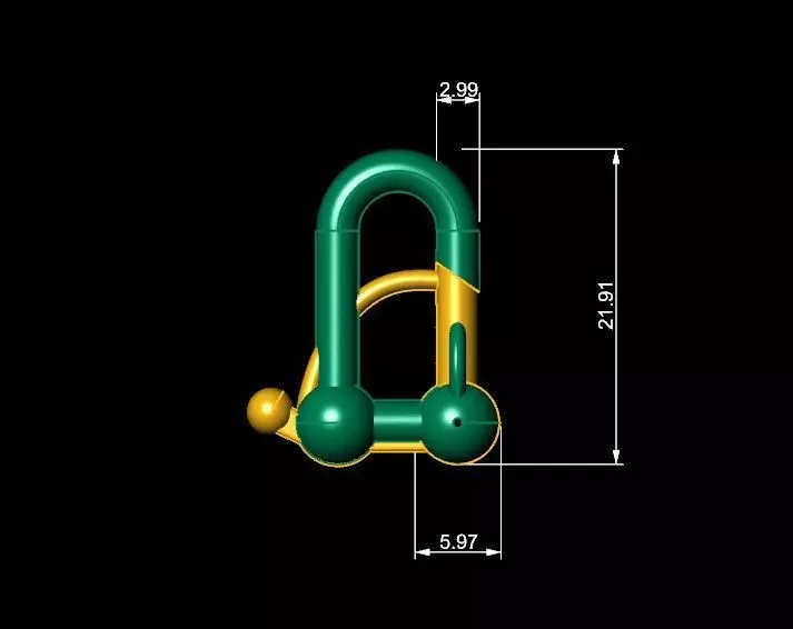 Lock  3mm Ready for 3D printing 3D print model_1