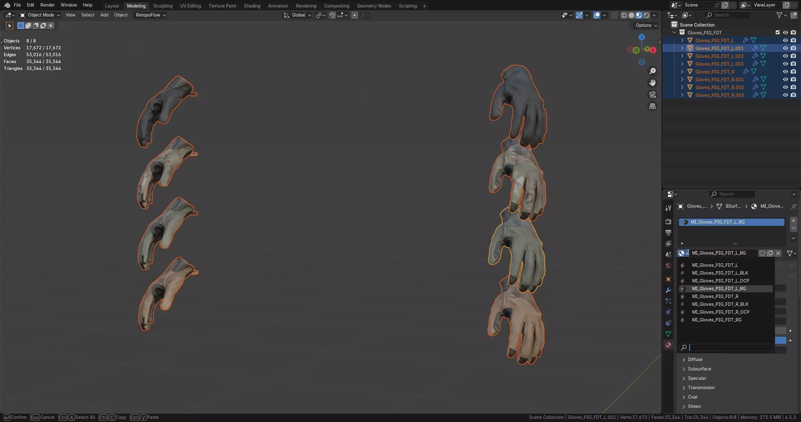 PIG FDT DELTA GLOVES Low-poly 3D model_9