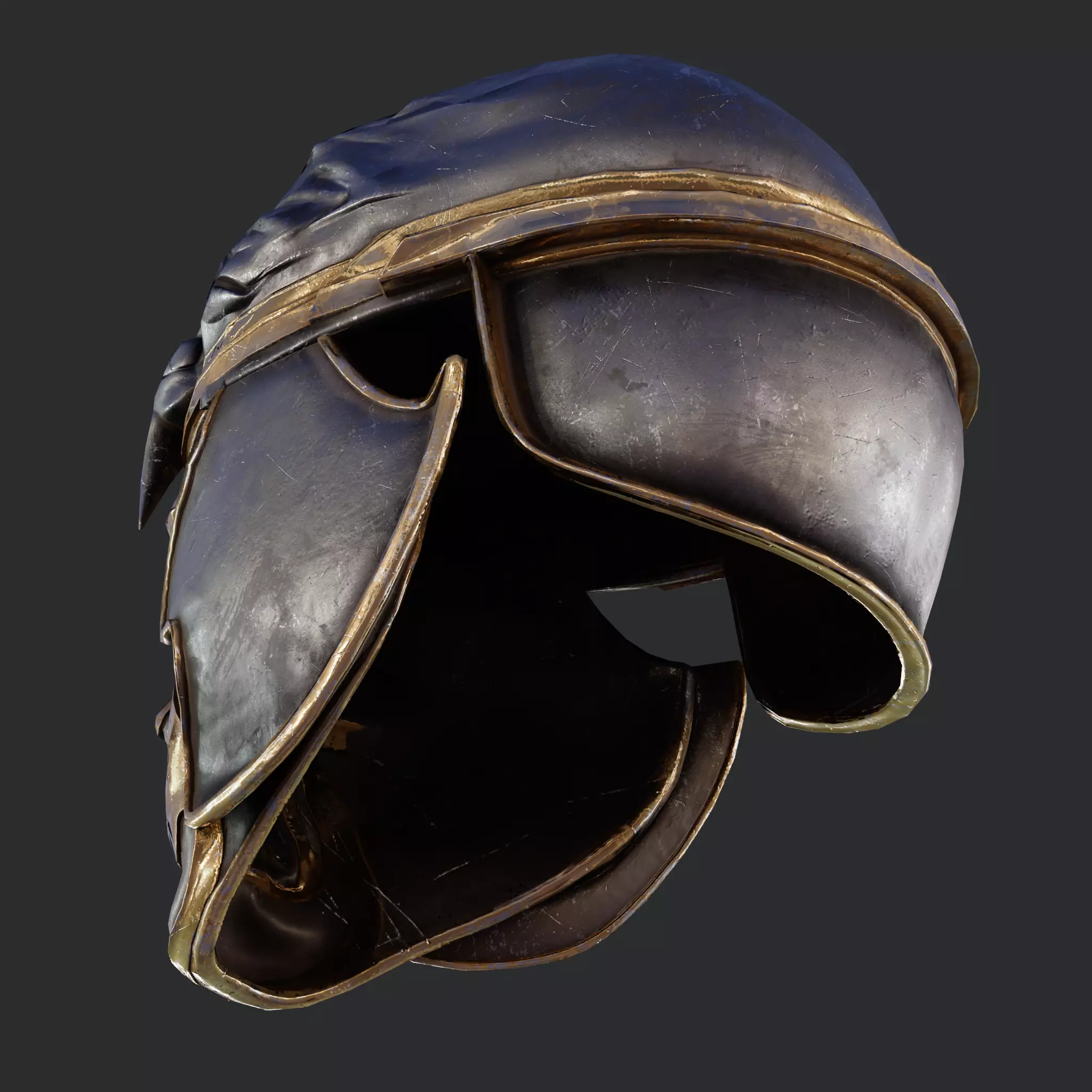 Medieval Fantasy Helm Low Poly PBR Low-poly 3D model_7