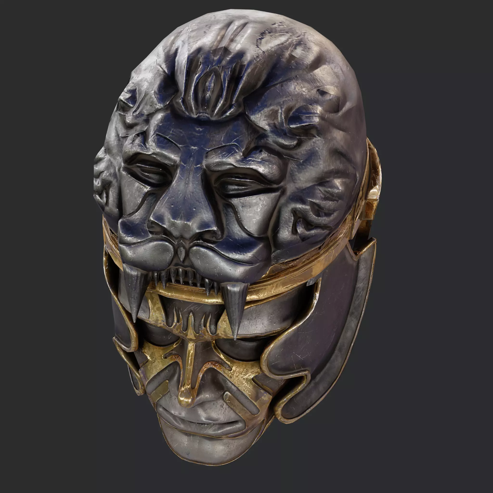 Medieval Fantasy Helm Low Poly PBR Low-poly 3D model_9