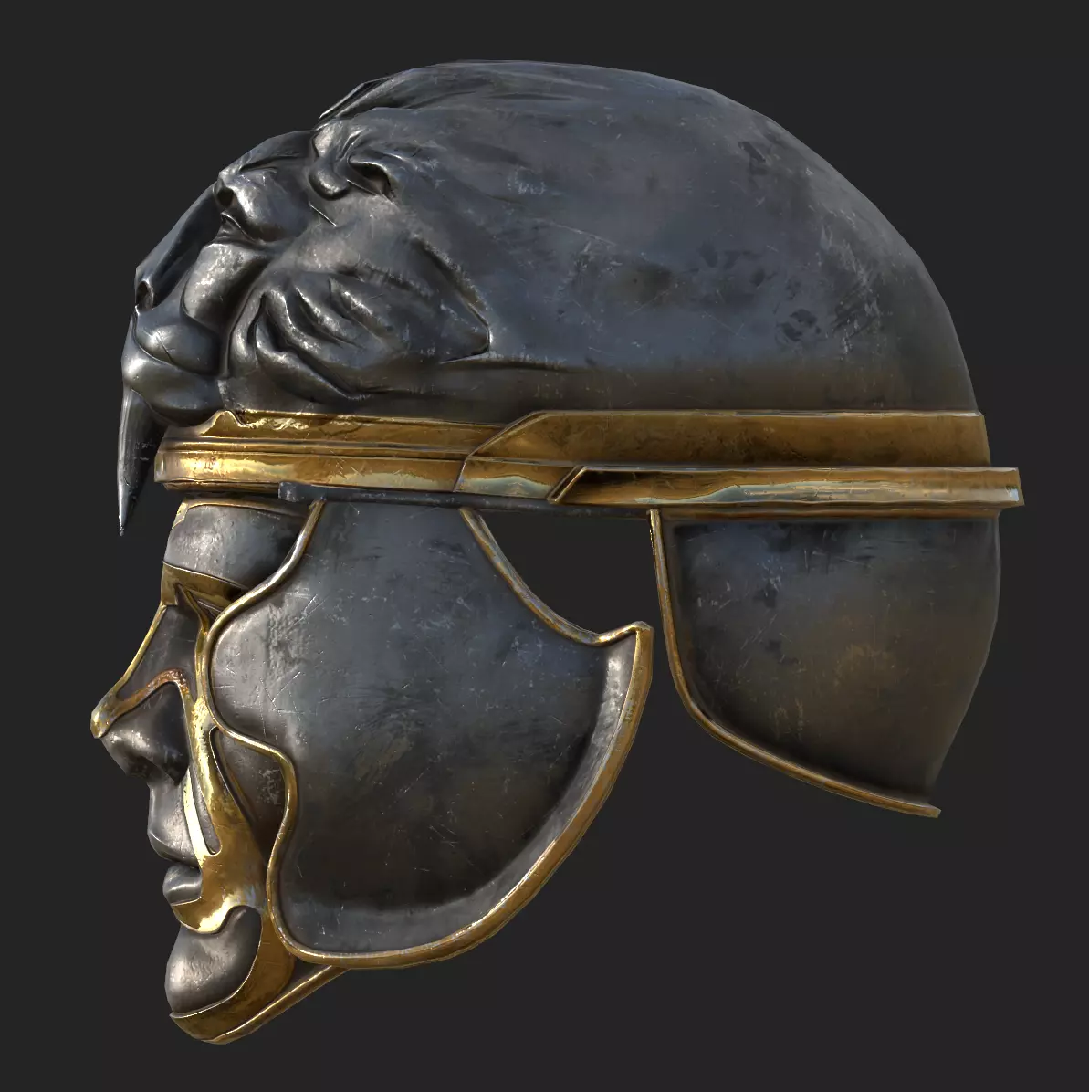 Medieval Fantasy Helm Low Poly PBR Low-poly 3D model_3