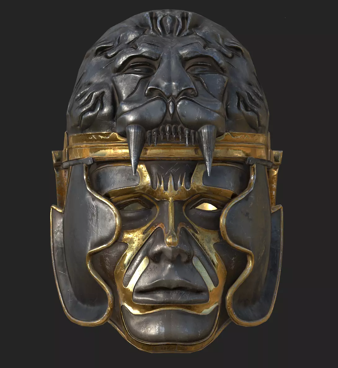 Medieval Fantasy Helm Low Poly PBR Low-poly 3D model_2