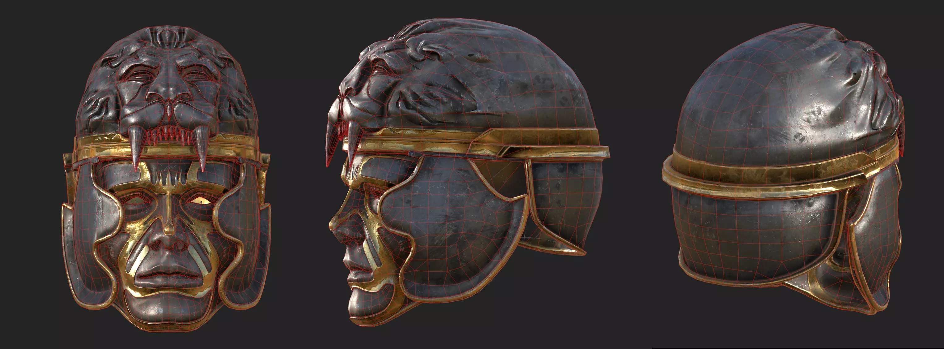 Medieval Fantasy Helm Low Poly PBR Low-poly 3D model_10