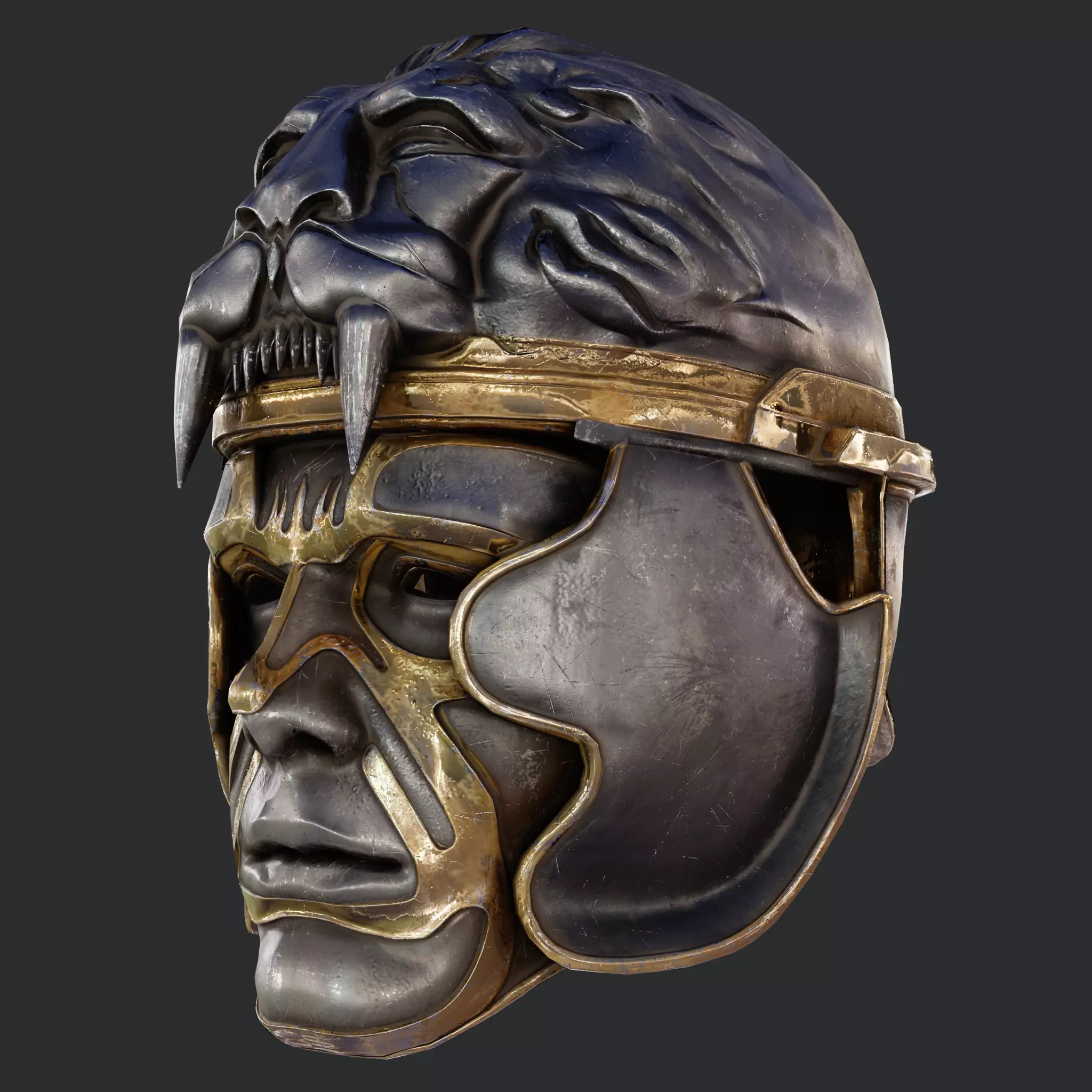 Medieval Fantasy Helm Low Poly PBR Low-poly 3D model_6