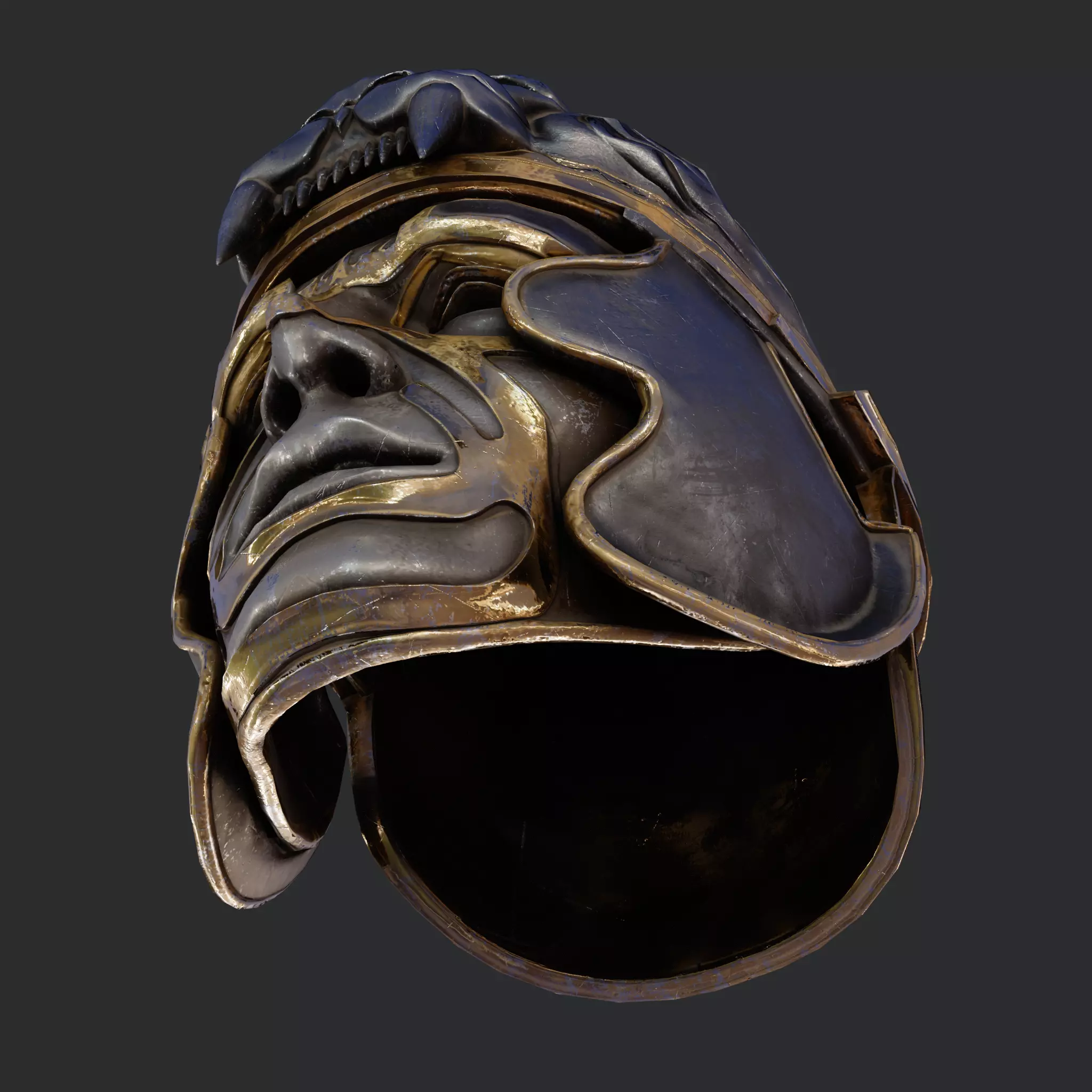 Medieval Fantasy Helm Low Poly PBR Low-poly 3D model_5
