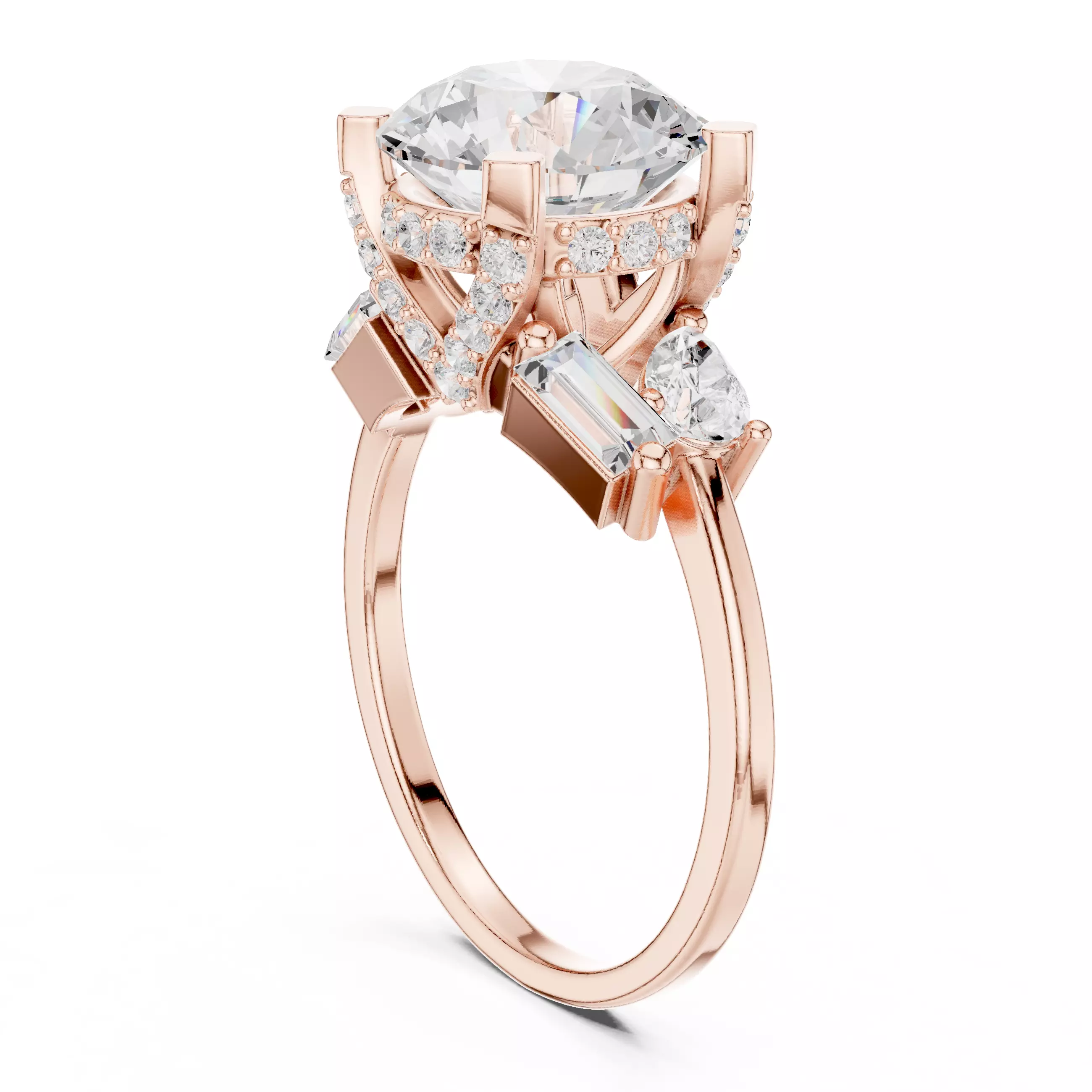 Prime Solitaire Ring 3dm stl renders animation videos details 3D print model_3