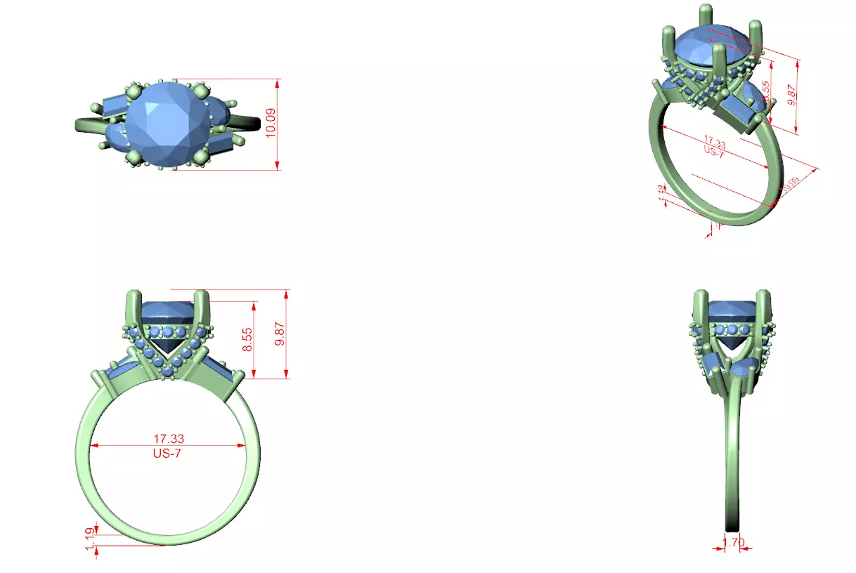 Prime Solitaire Ring 3dm stl renders animation videos details 3D print model_1