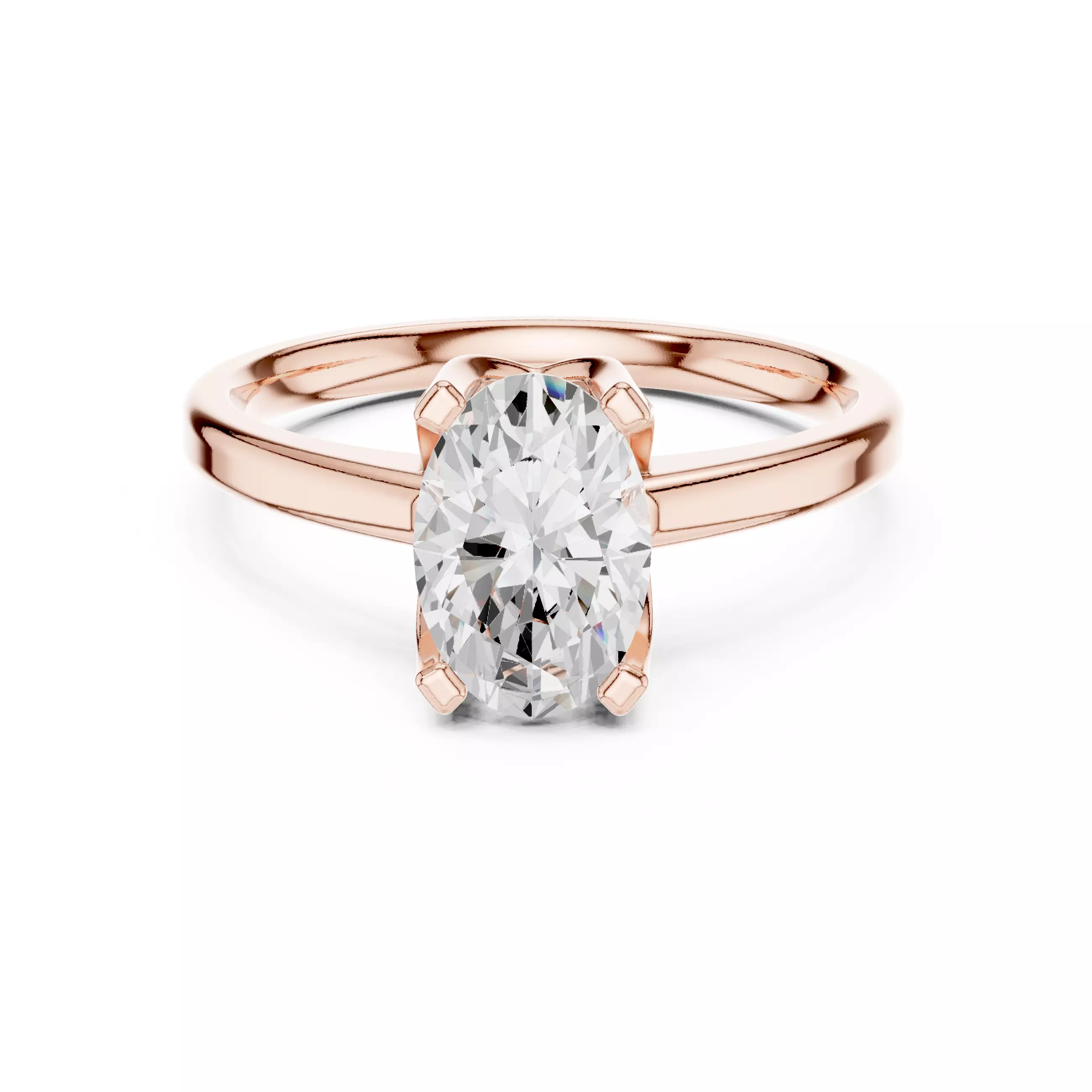 Oval Solitaire Ring 3dm stl renders animation videos 3D print model_0