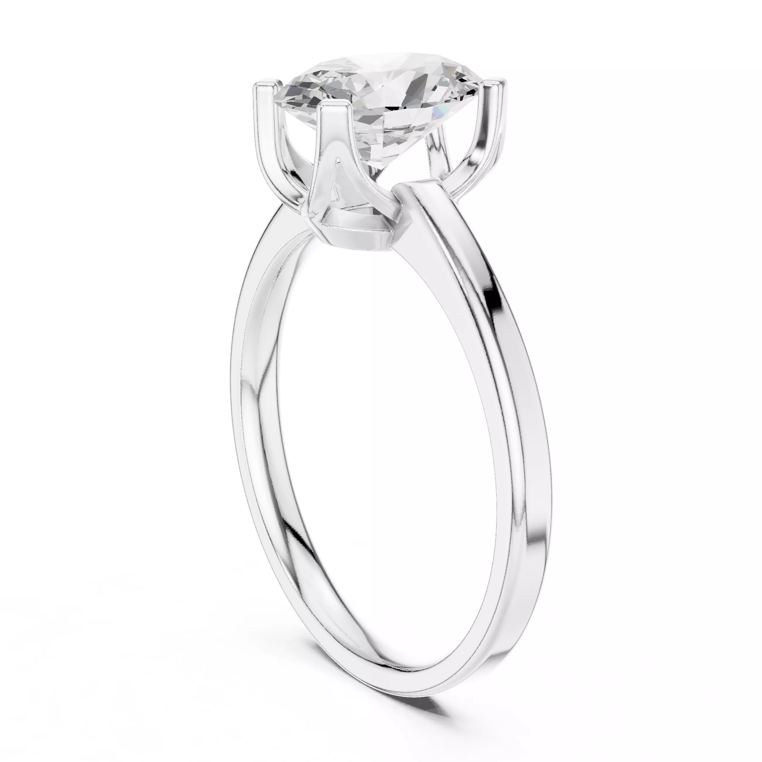 Oval Solitaire Ring 3dm stl renders animation videos 3D print model_6