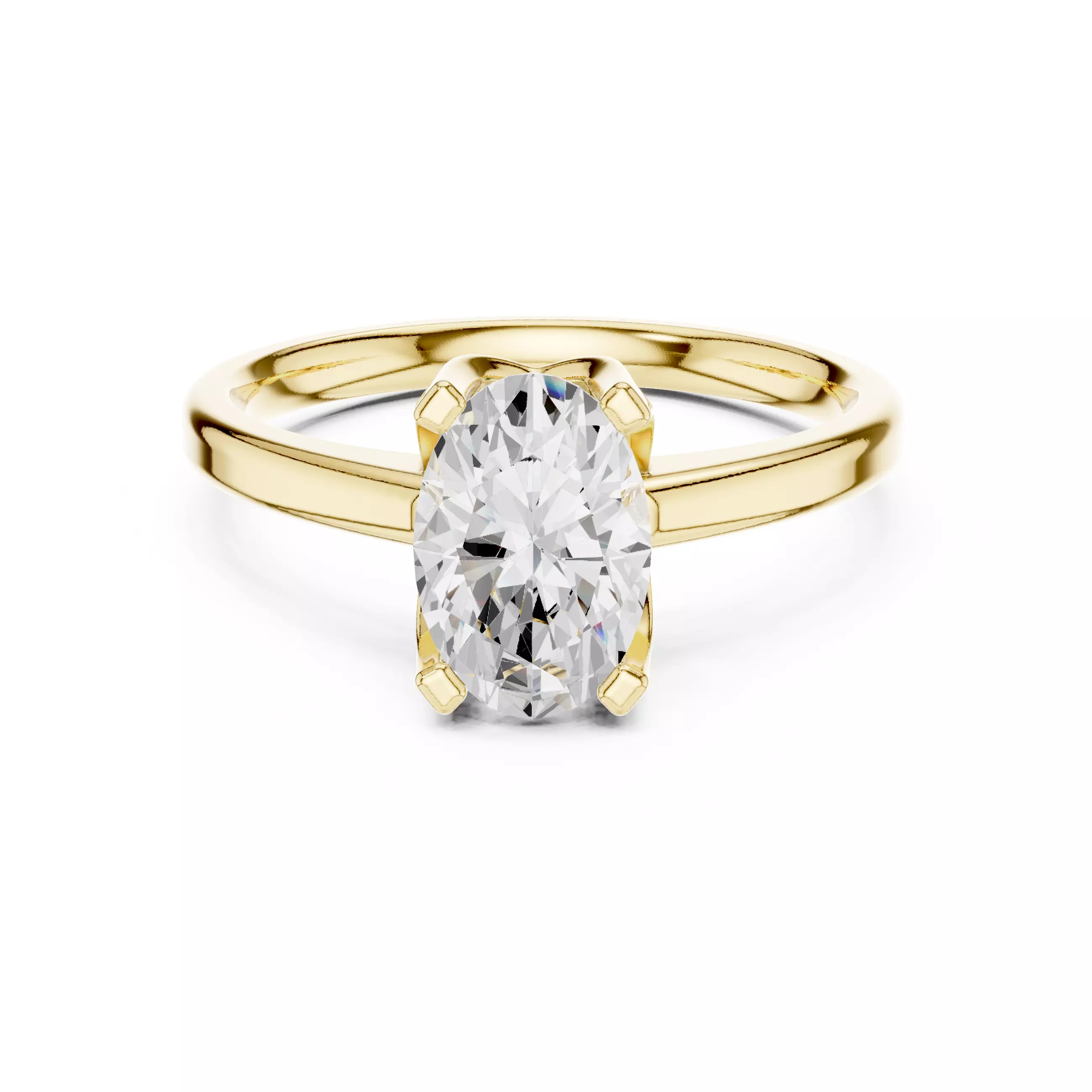 Oval Solitaire Ring 3dm stl renders animation videos 3D print model_13