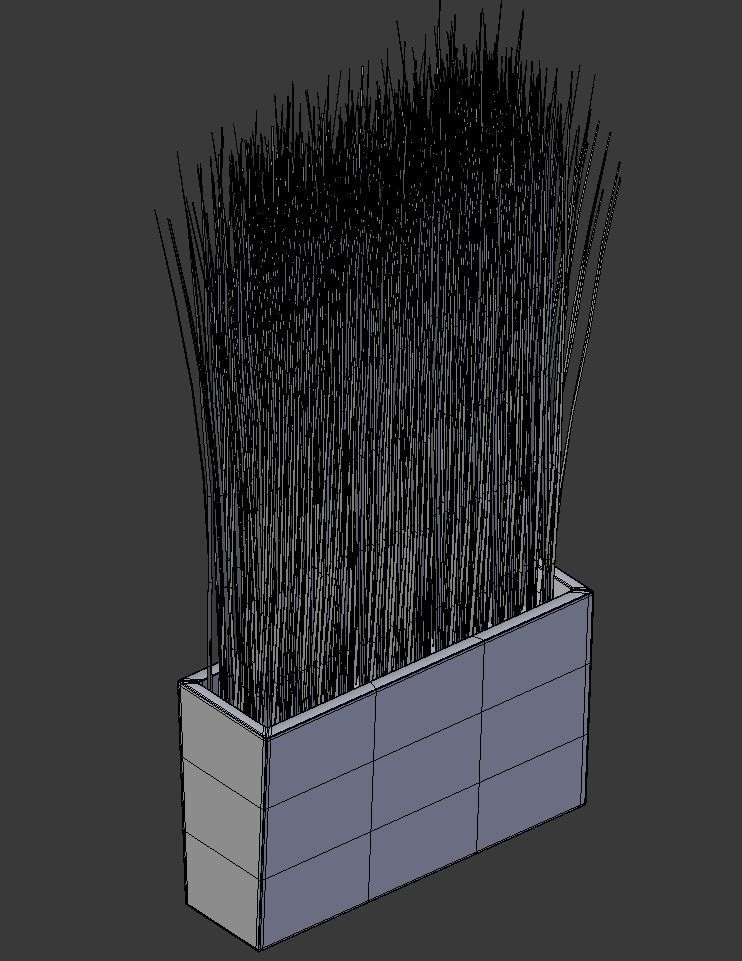 Grass in a Vase 3D model_5