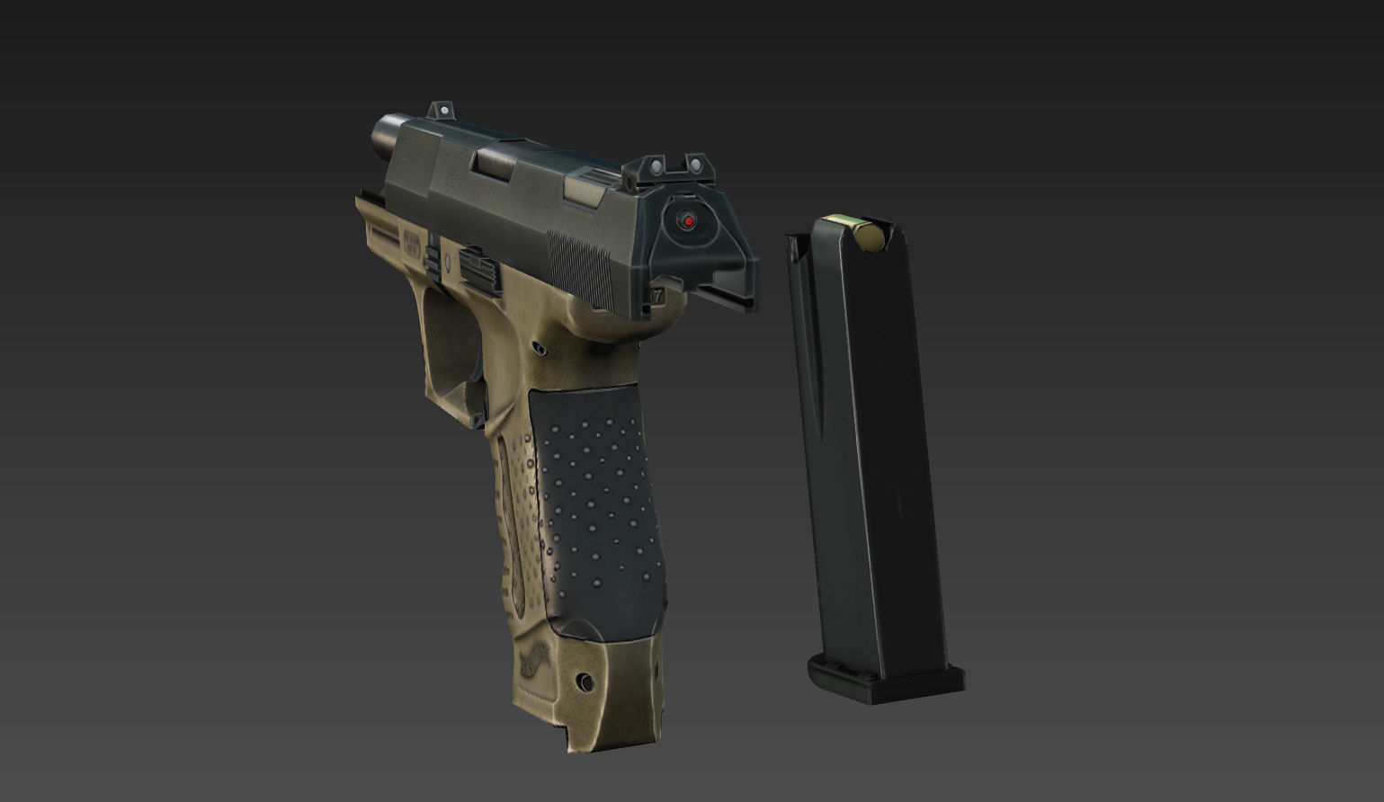 Walther P99 - Game mesh Low-poly 3D model_7