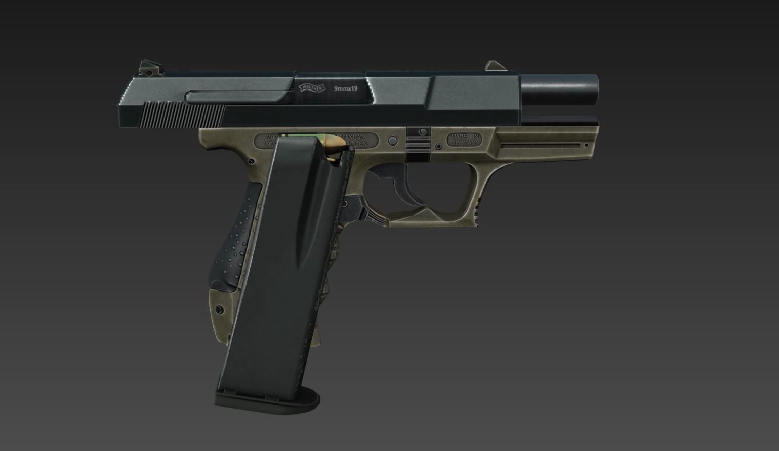 Walther P99 - Game mesh Low-poly 3D model_6