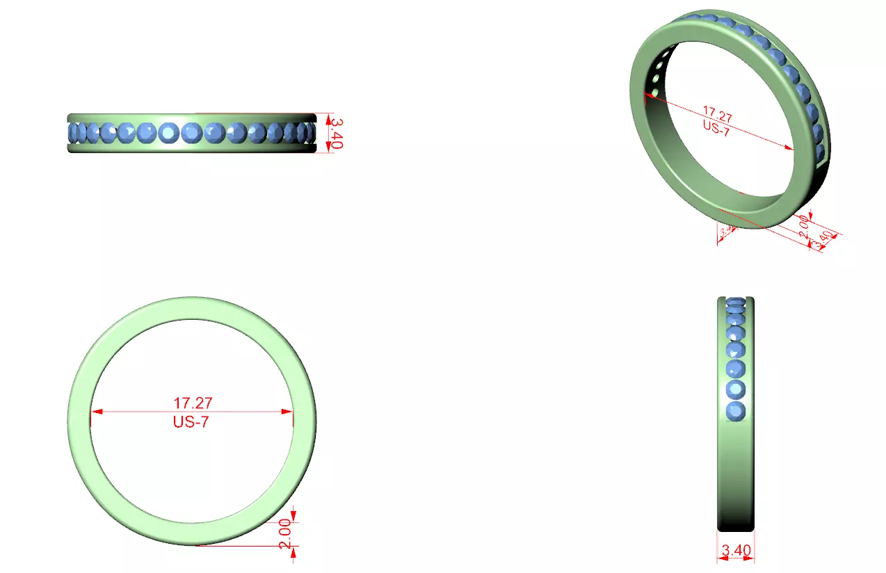 Eternity Band Ring 3dm stl renders animation videos details 3D print model_1