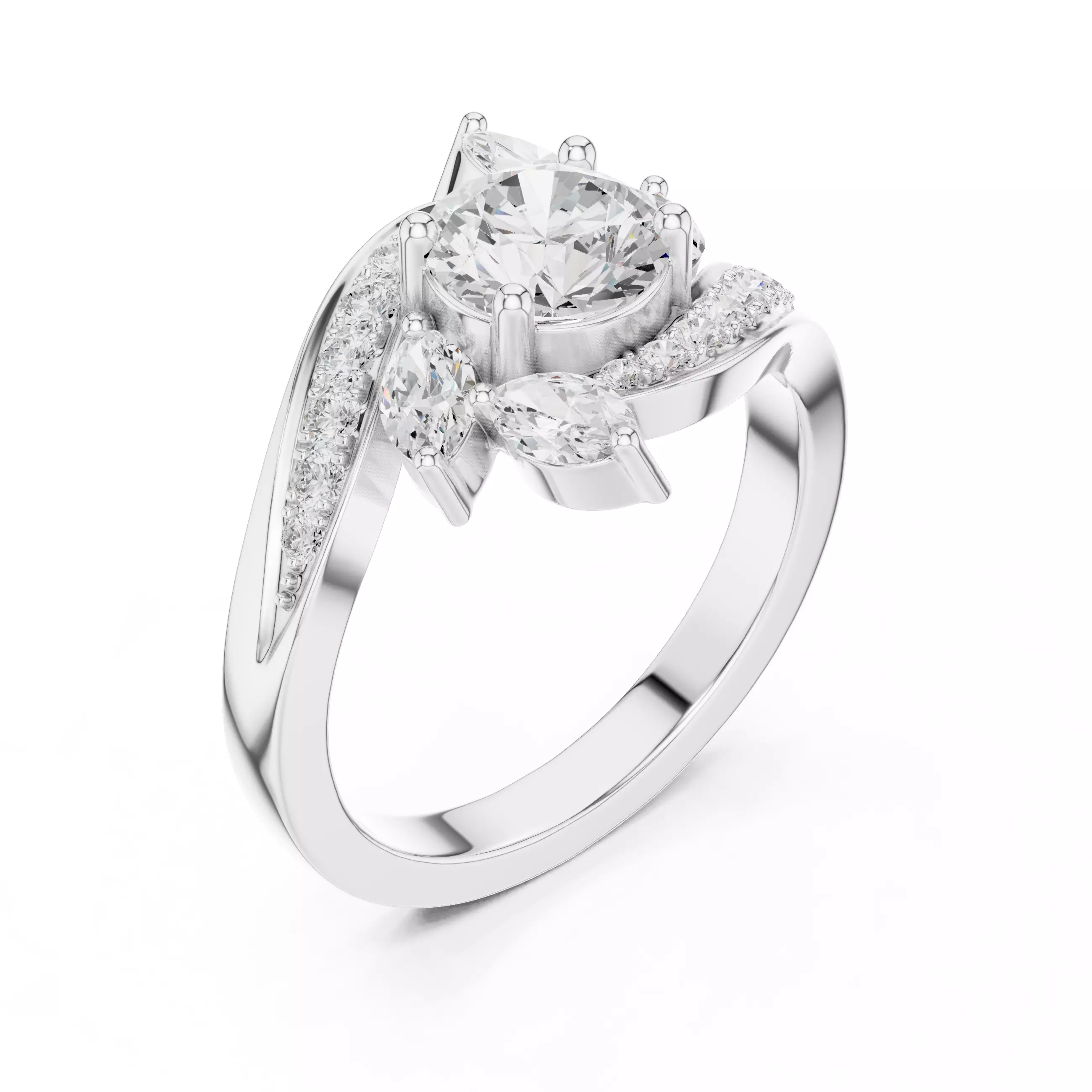 Flower Solitaire Ring 3dm stl renders animation videos 3D print model_7