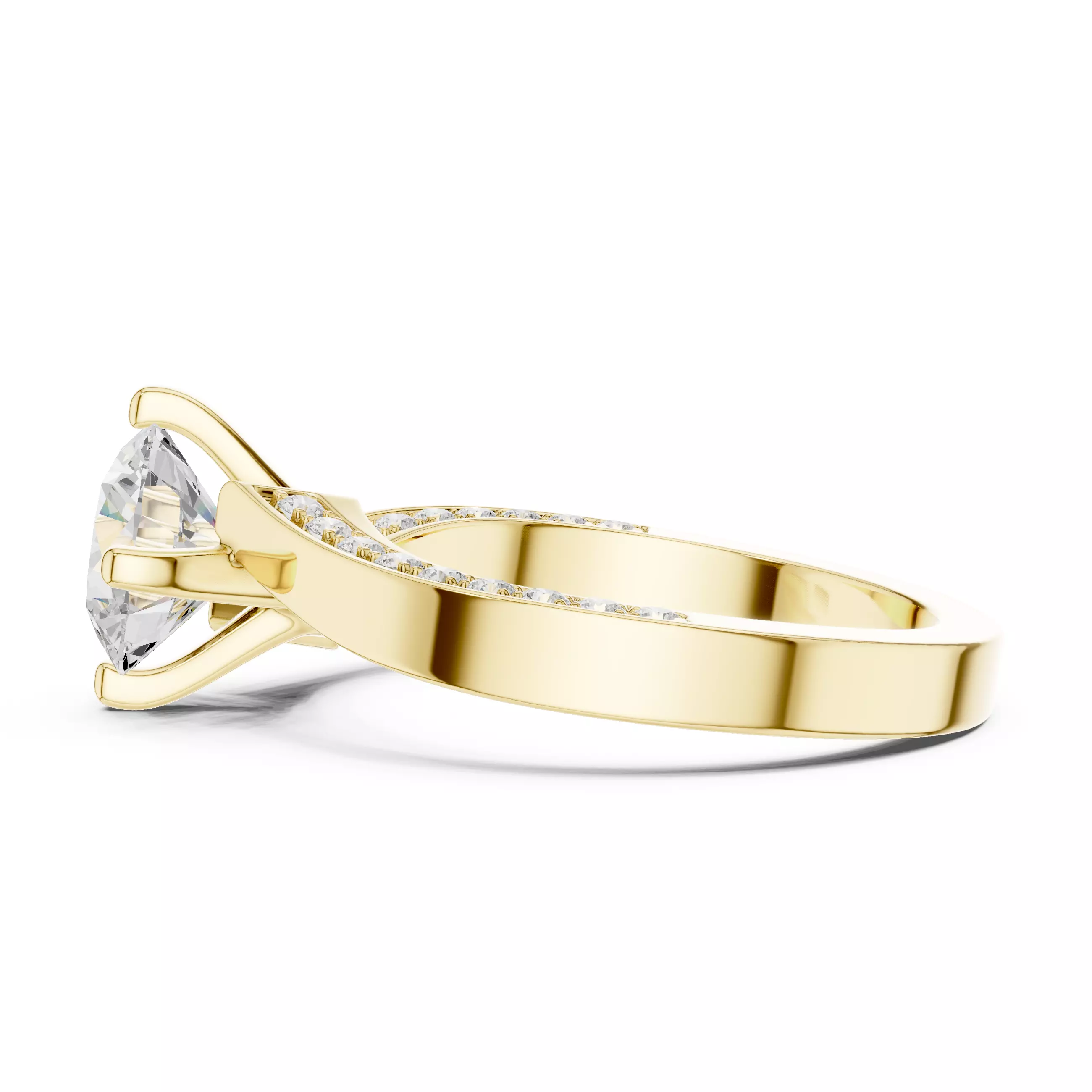 Twisted Shank Solitaire Ring 3dm stl renders animation 3D print model_12