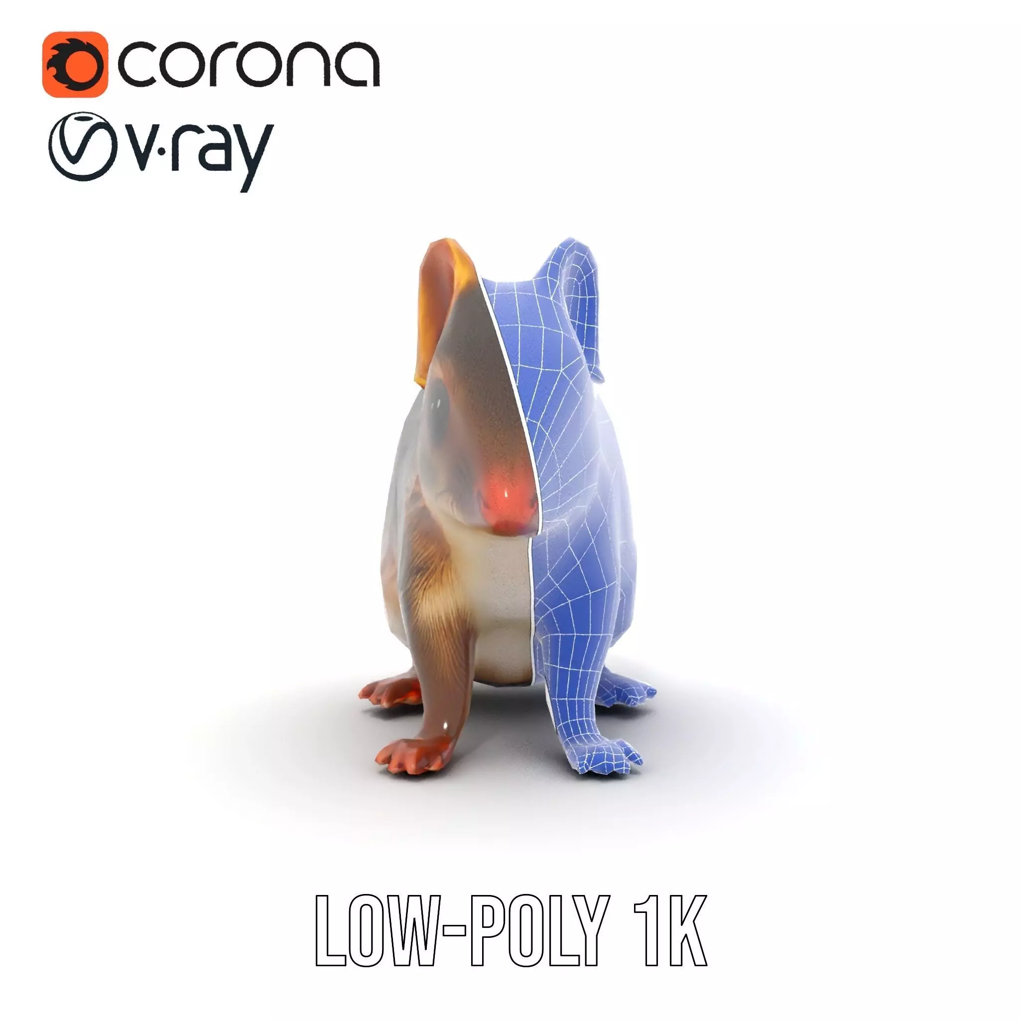 Desert Jerboa model pack Low-poly 3D model_28