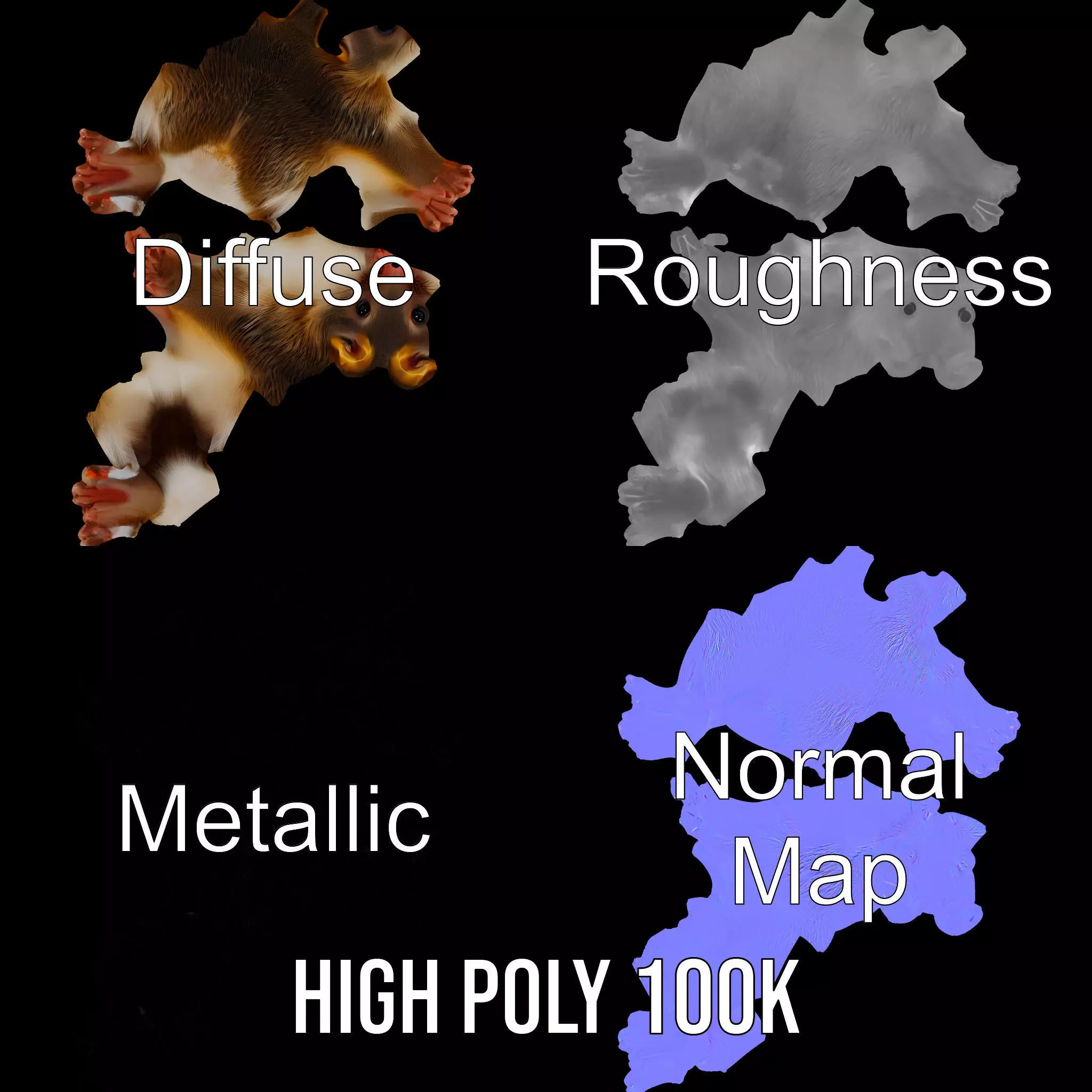 Desert Jerboa model pack Low-poly 3D model_3