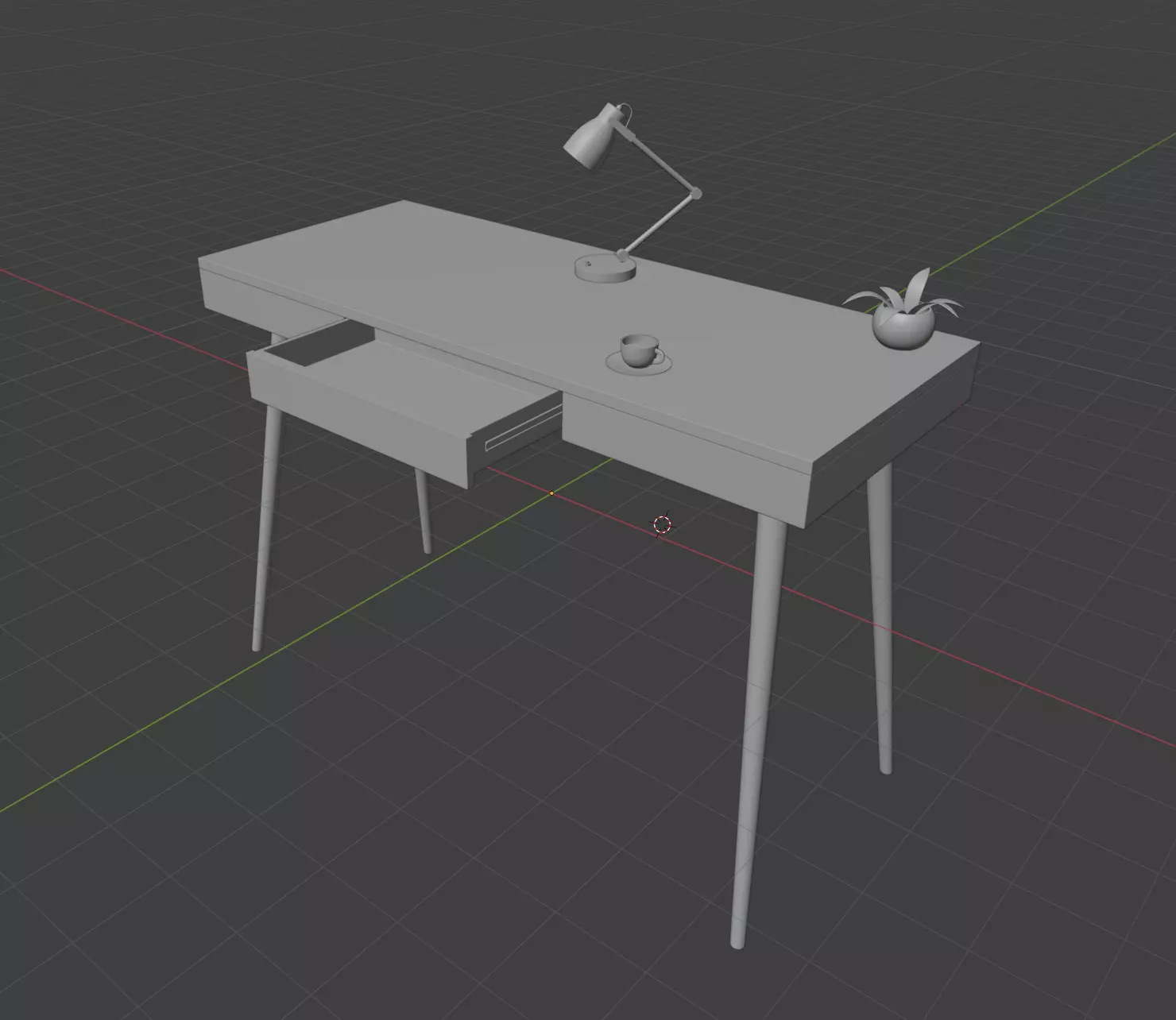 Office Desk 3D model_7