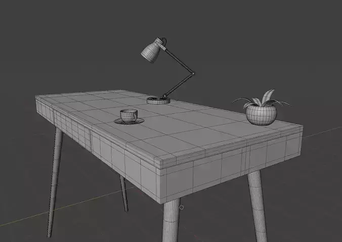 Office Desk 3D model 6