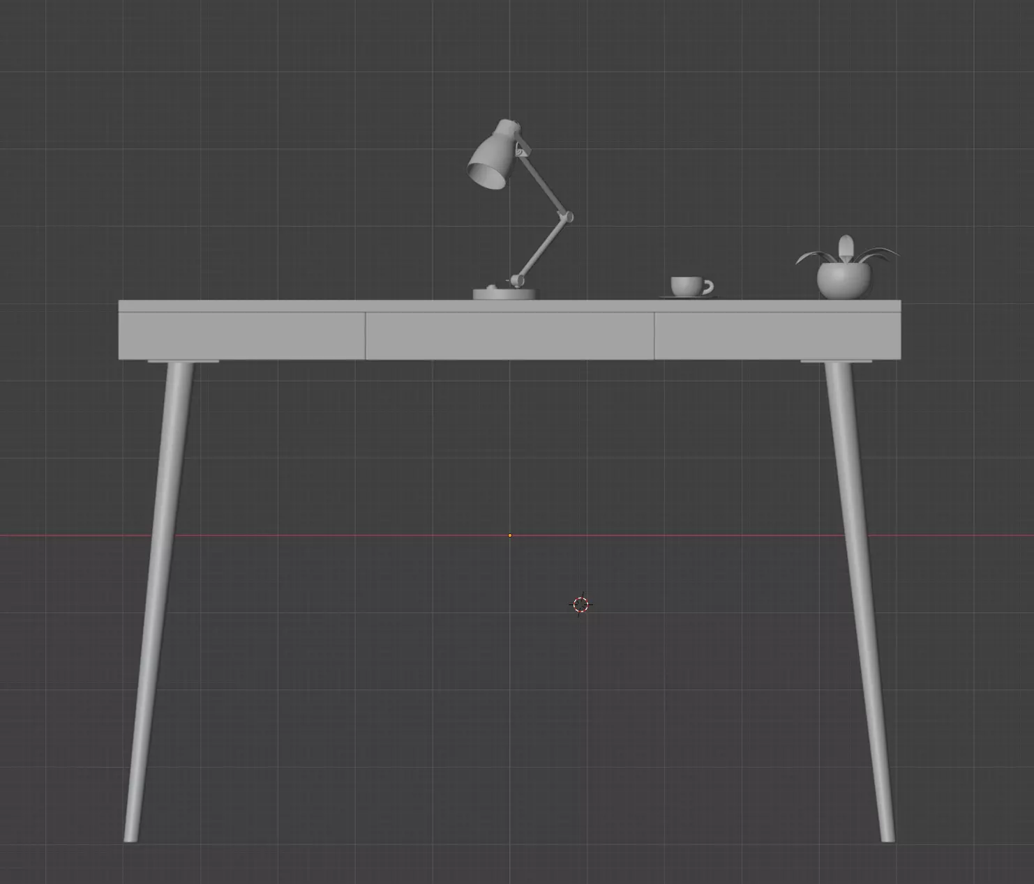 Office Desk 3D model_8