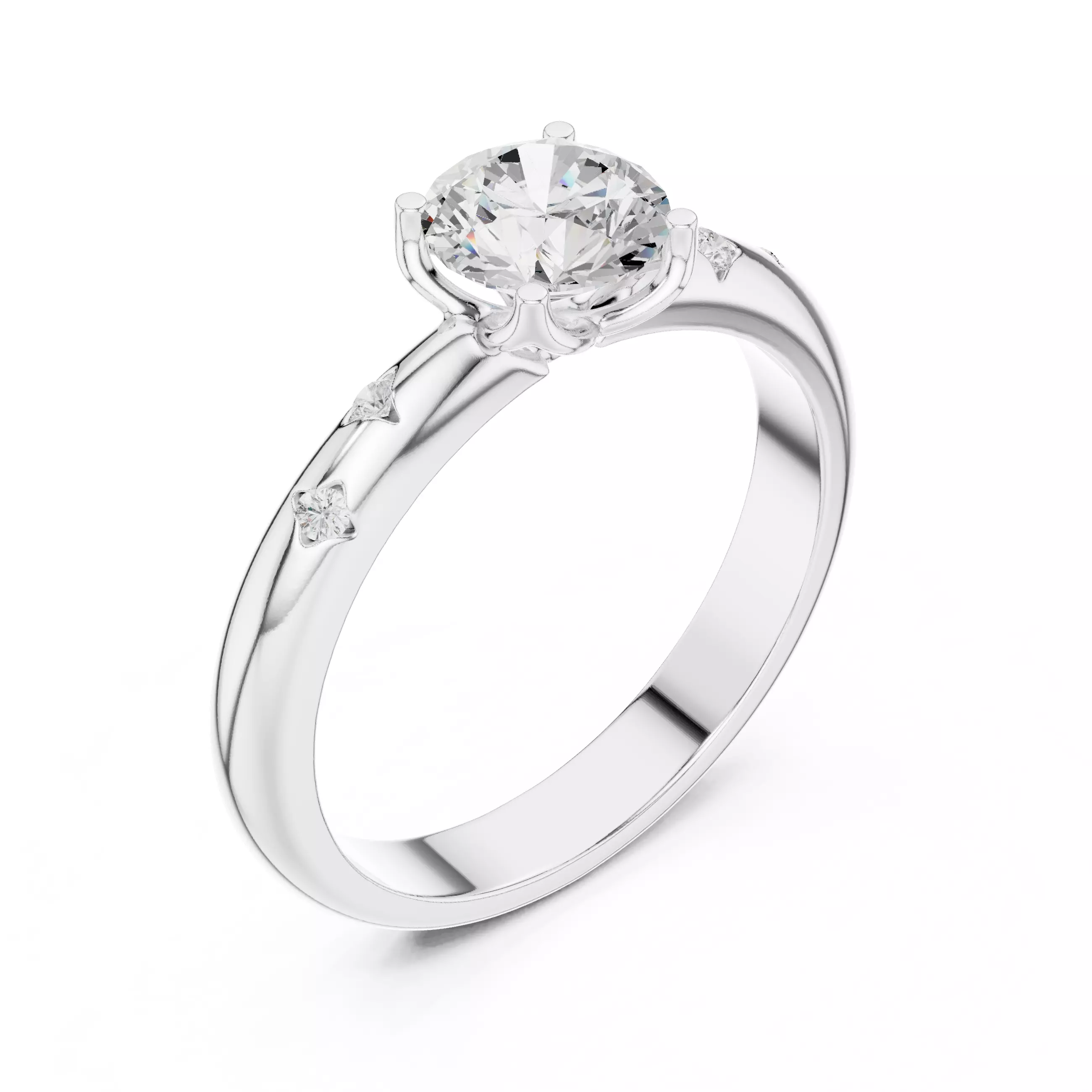 Solitaire Ring 3dm stl renders animation videos details 3D print model_7