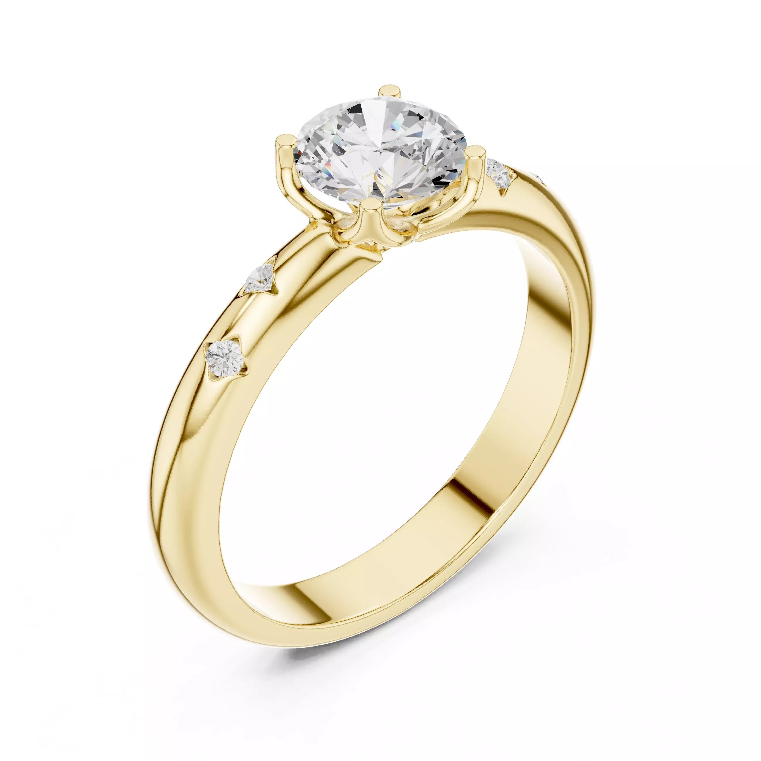 Solitaire Ring 3dm stl renders animation videos details 3D print model_11