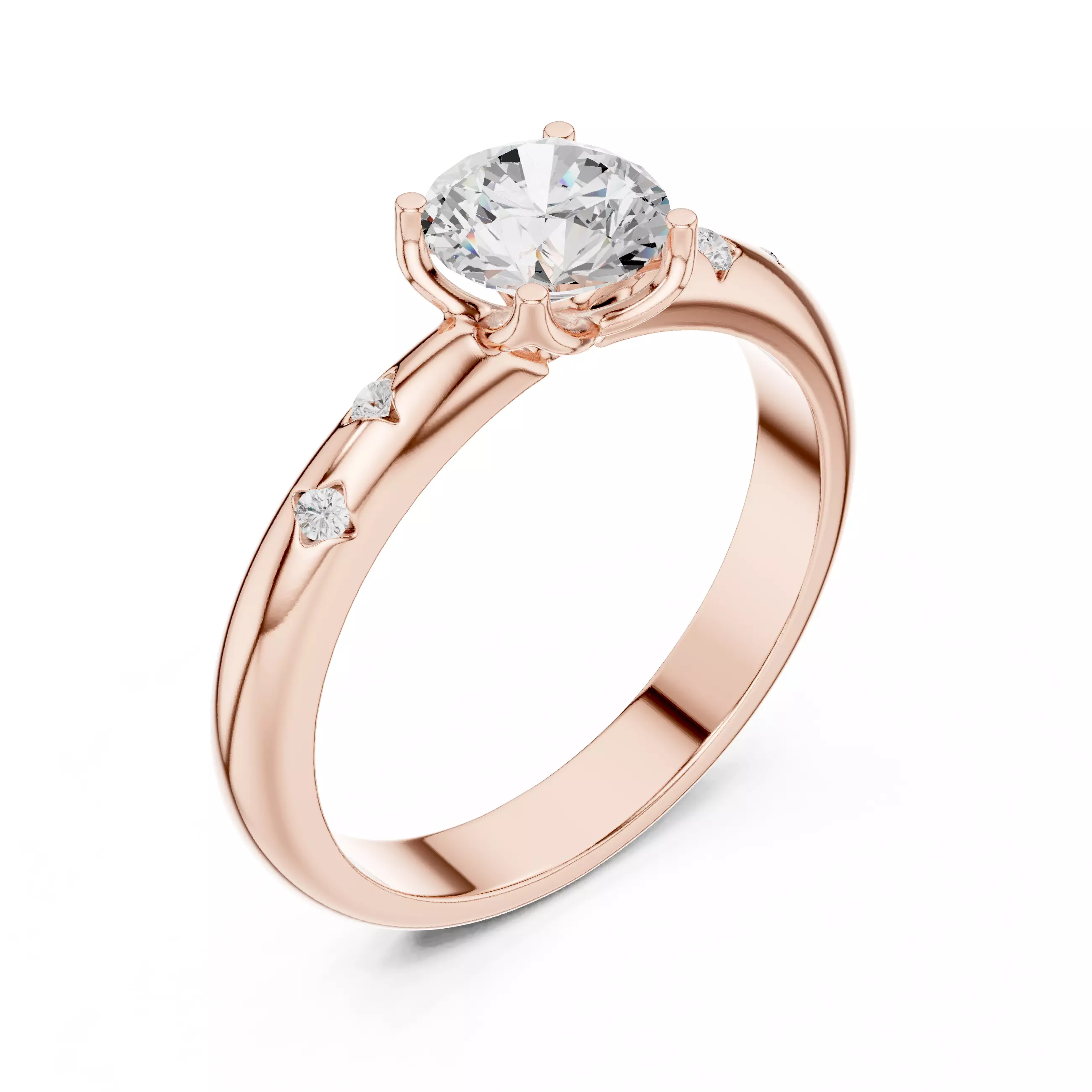 Solitaire Ring 3dm stl renders animation videos details 3D print model_4