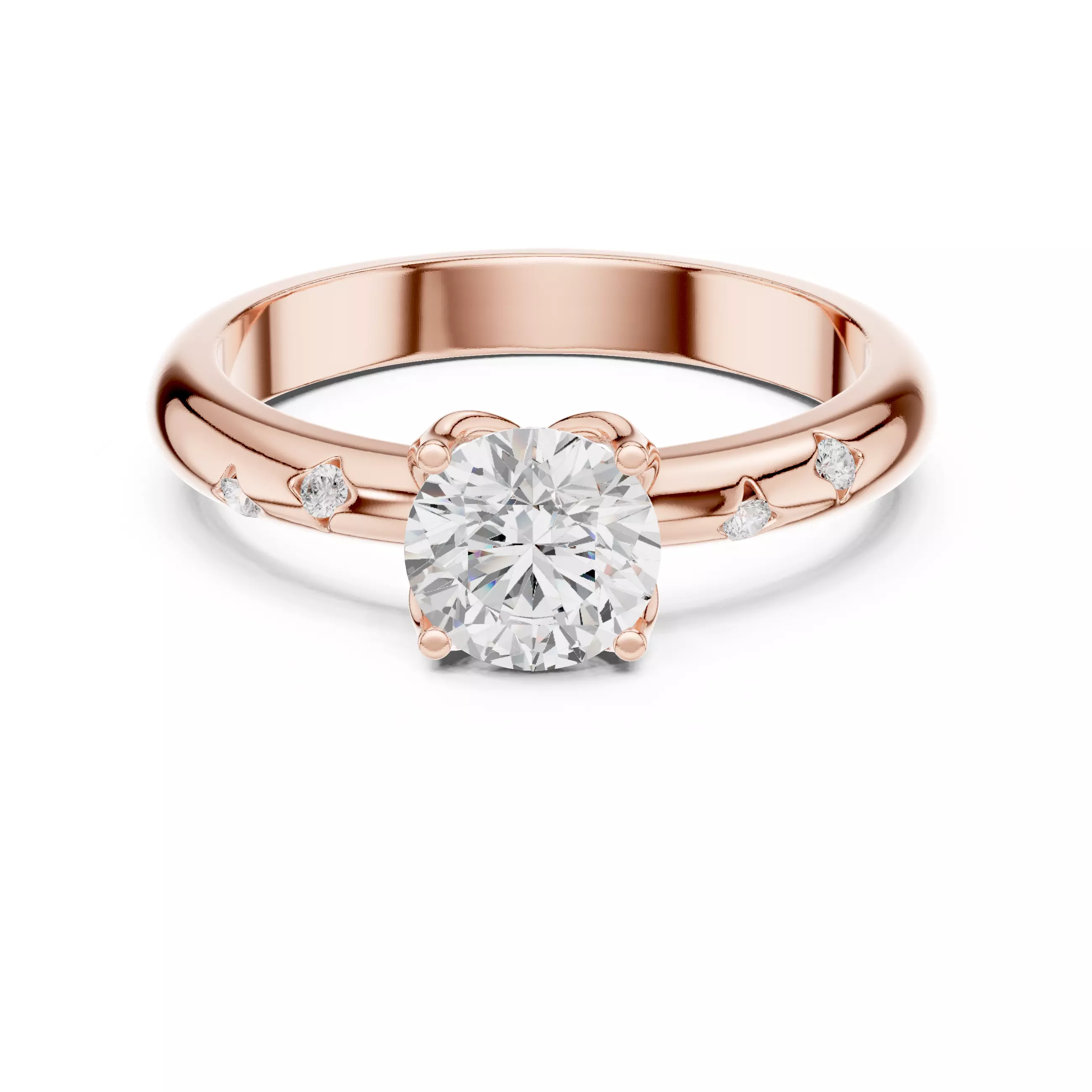 Solitaire Ring 3dm stl renders animation videos details 3D print model_0