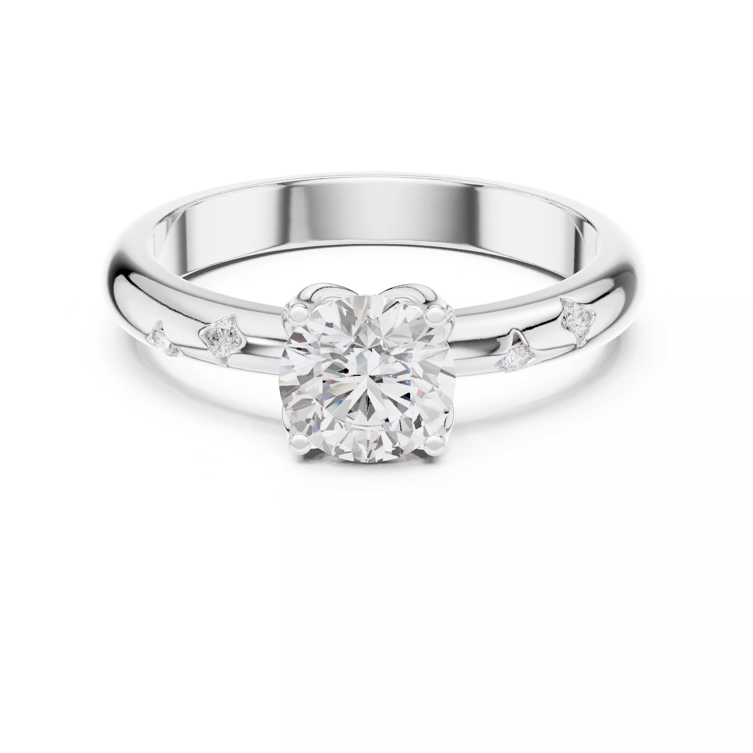 Solitaire Ring 3dm stl renders animation videos details 3D print model_9