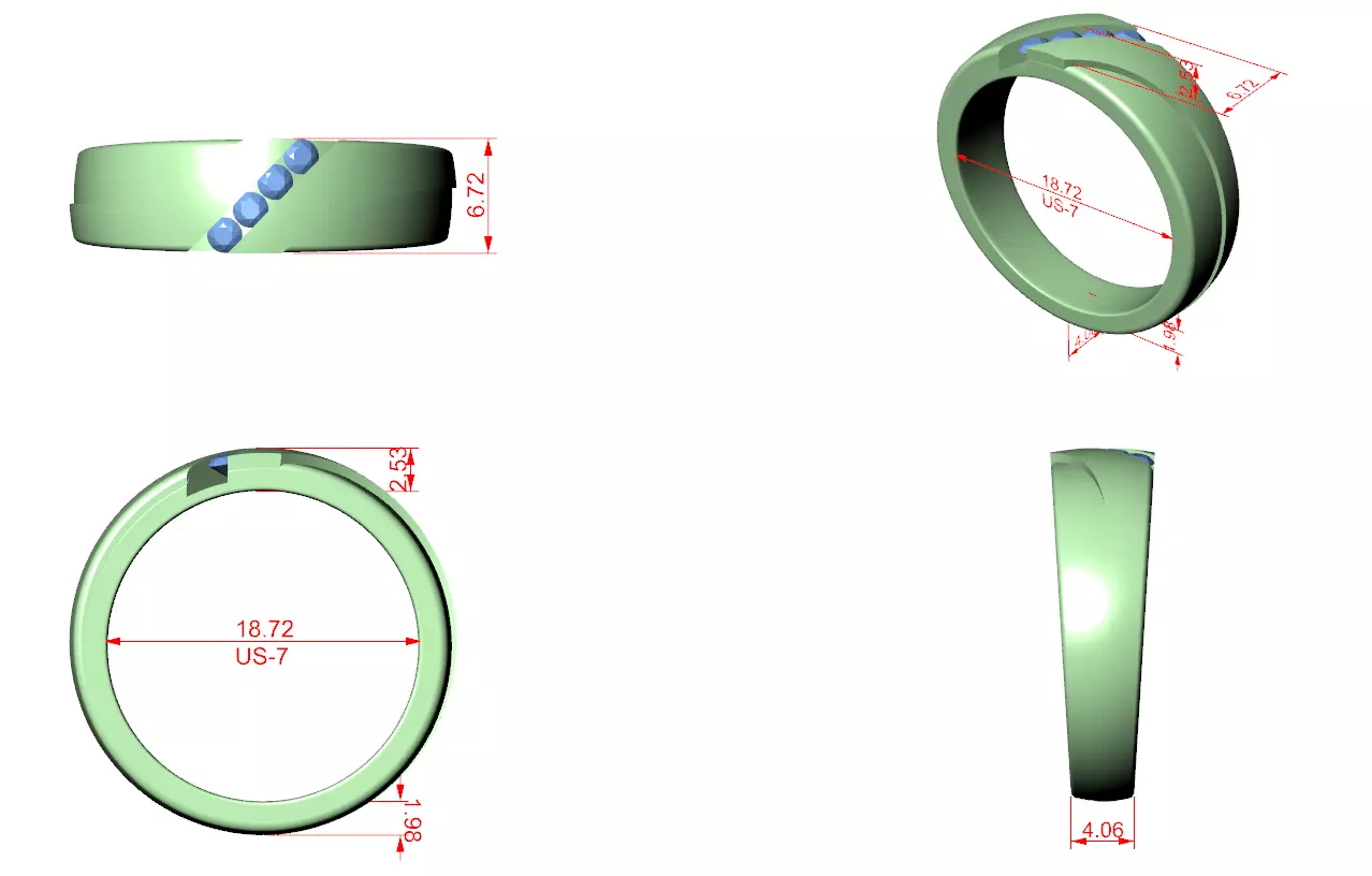 Eternity Band Ring 3dm stl renders animation videos details 3D print model_1