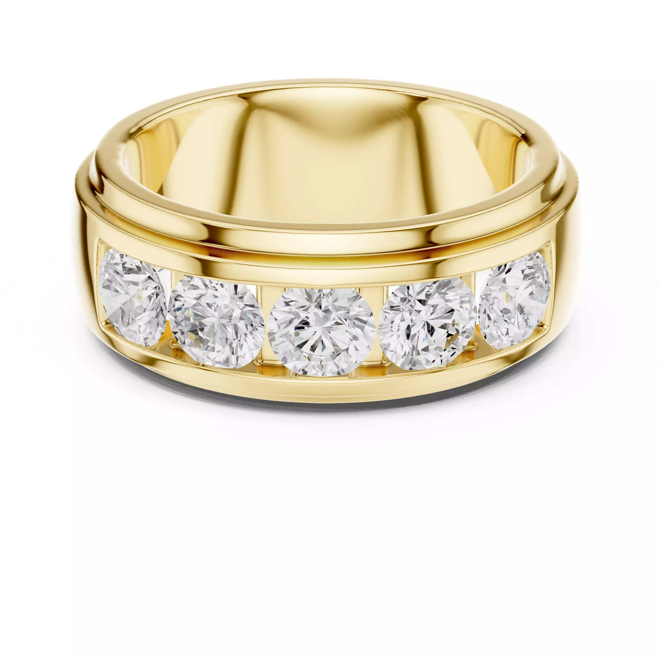 5 Diamond Eternity Band Ring 3dm stl renders animation 3D print model_13