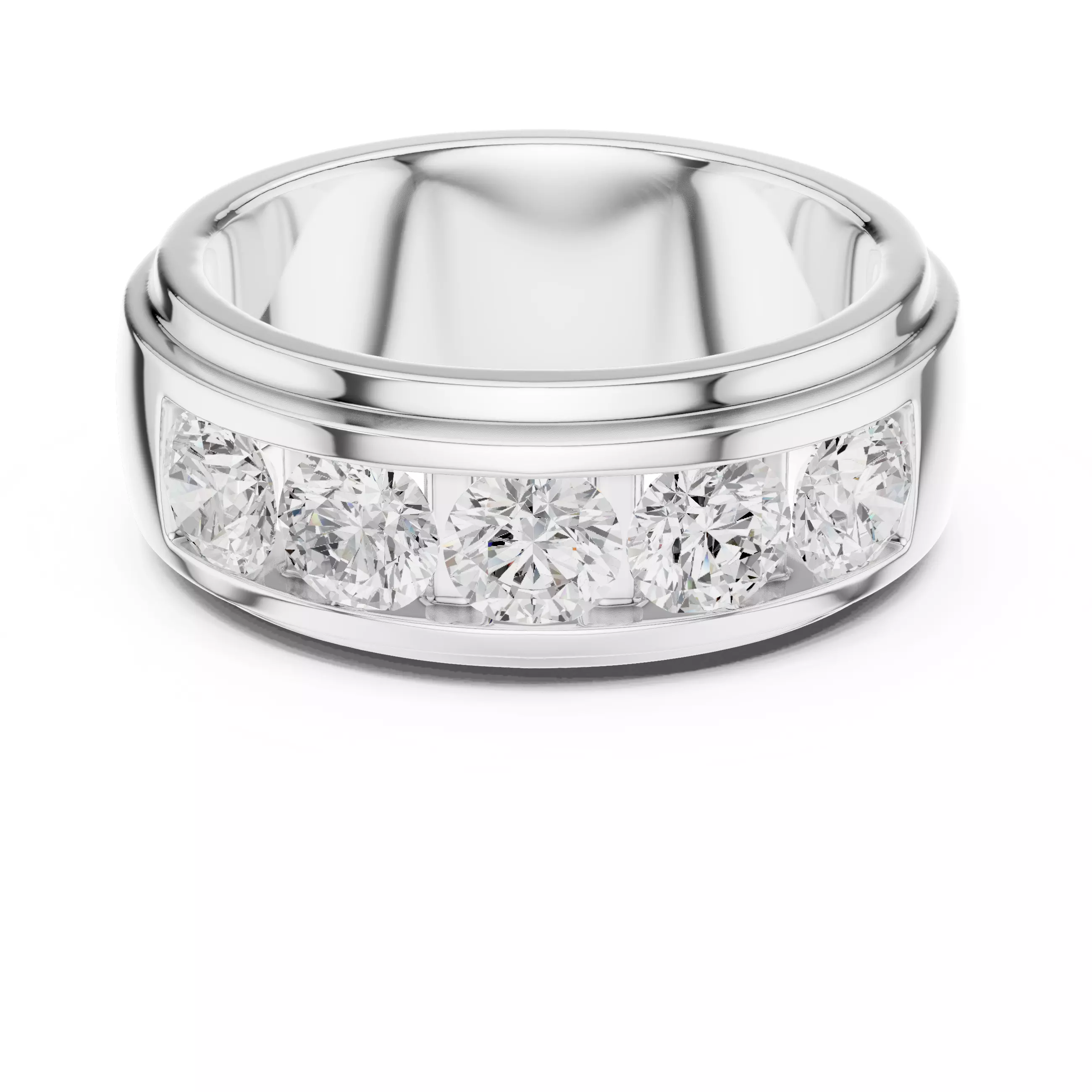 5 Diamond Eternity Band Ring 3dm stl renders animation 3D print model_9