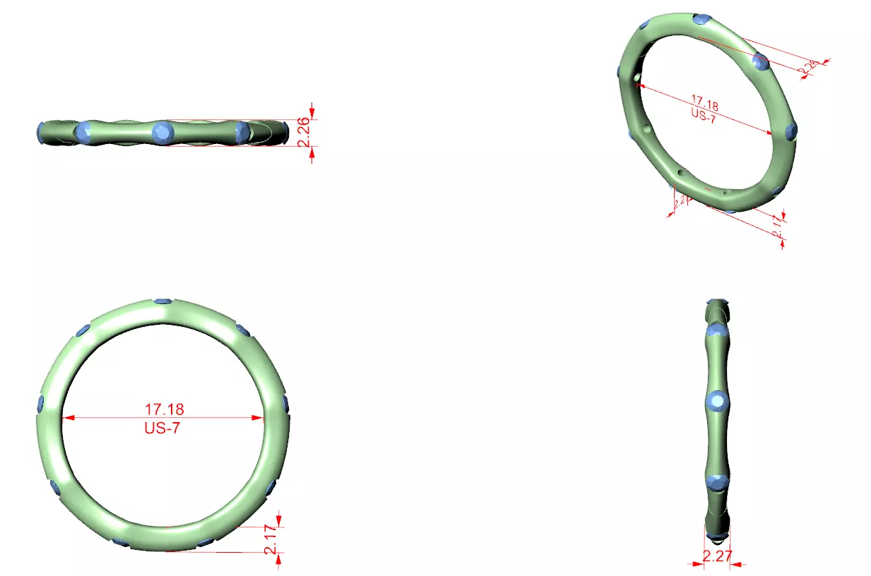 Eternity Band Ring 3dm stl renders animation videos details 3D print model_1