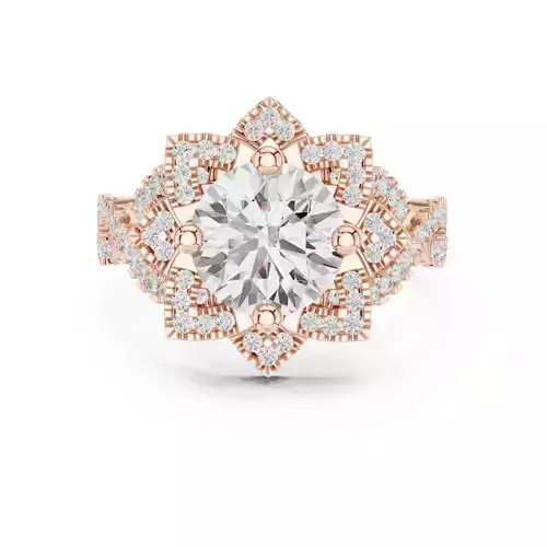 Lotus Solitaire Ring 3dm stl renders animation videos details 