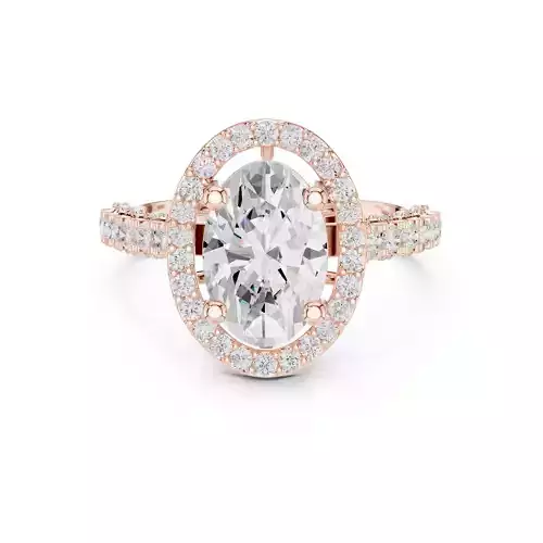 Oval Halo Solitaire Ring 3dm stl renders animation videos