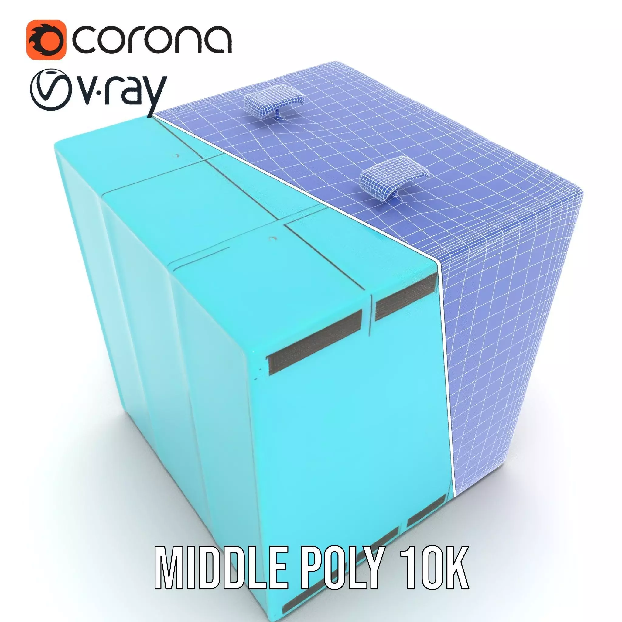 Teal Data Server model pack Low-poly 3D model_21