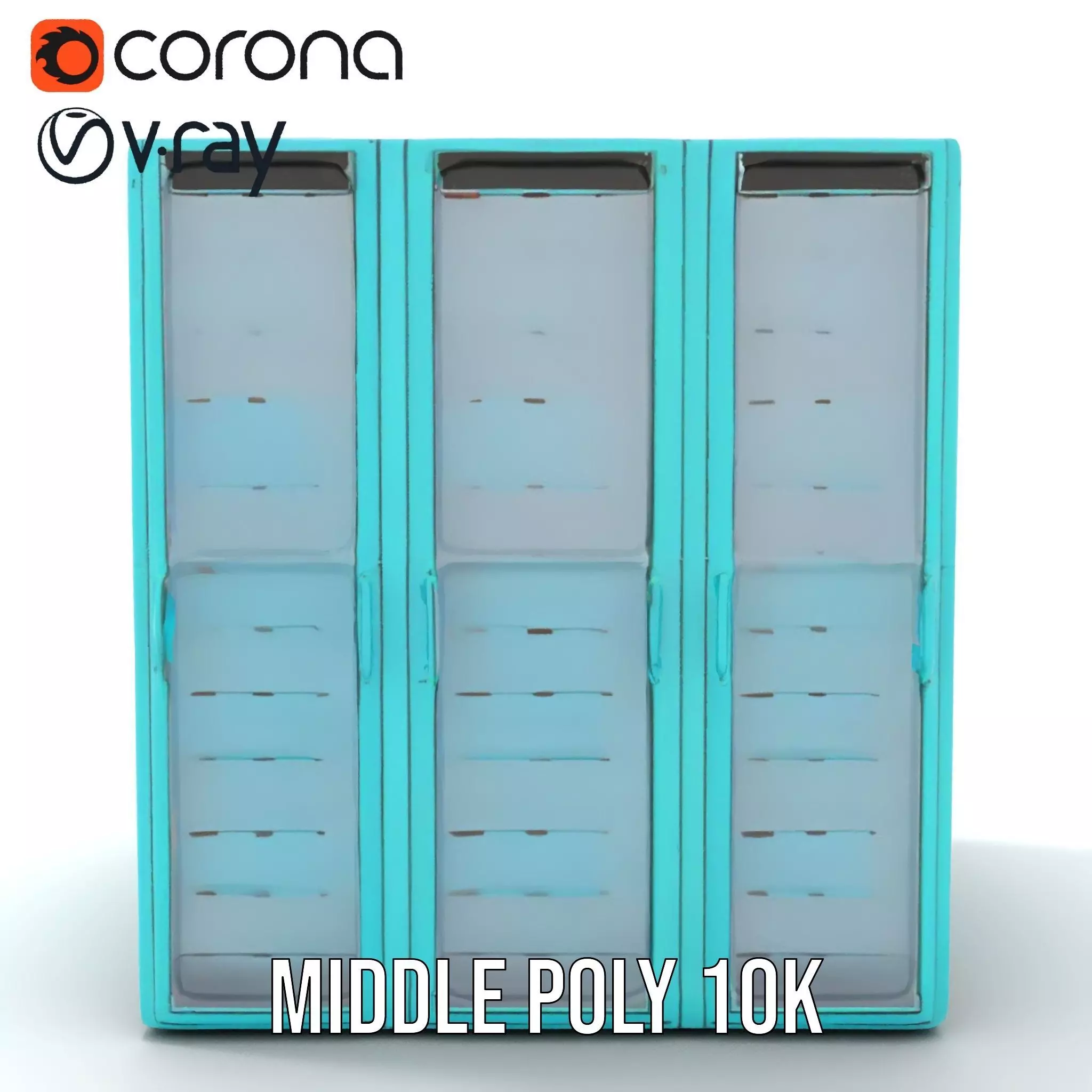 Teal Data Server model pack Low-poly 3D model_11