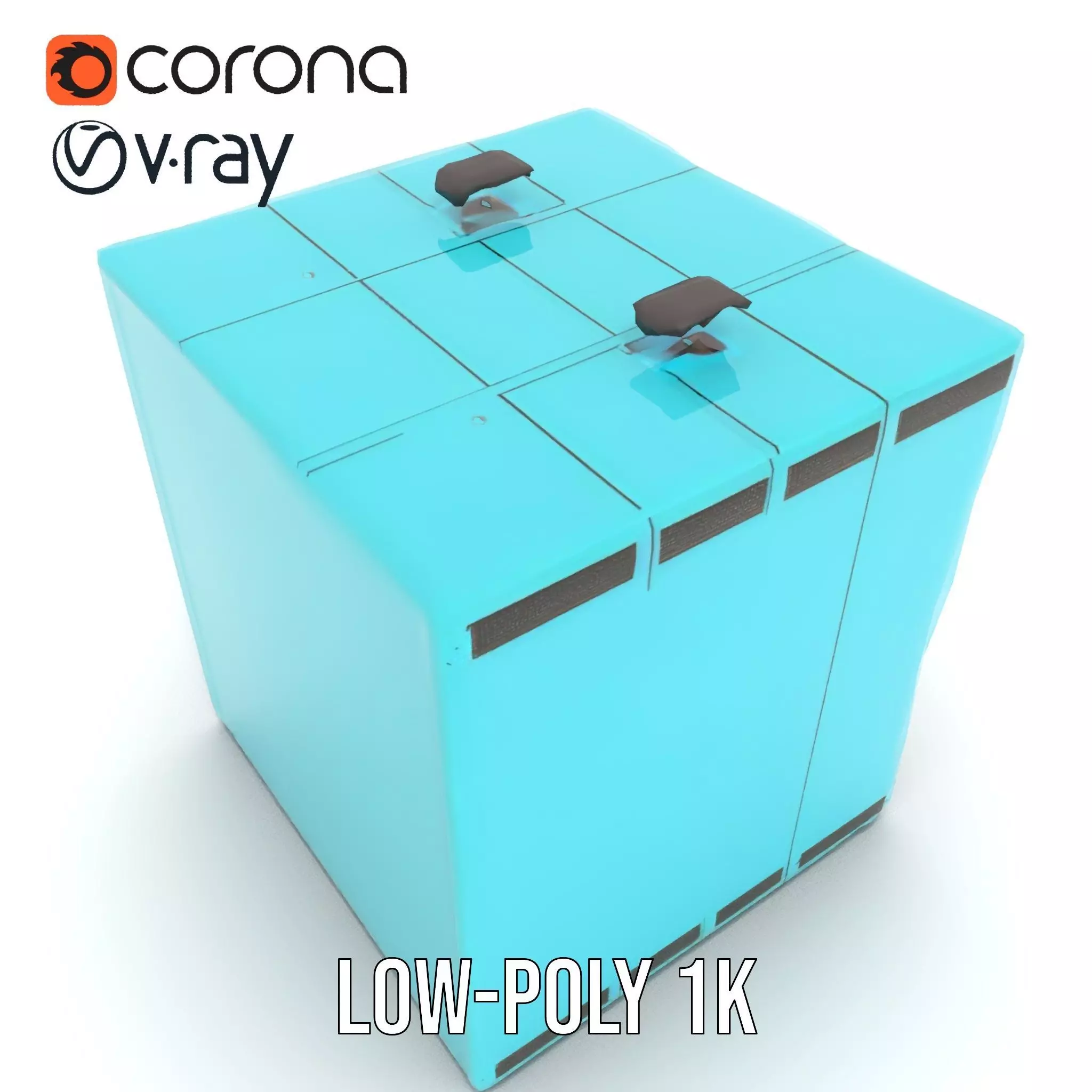 Teal Data Server model pack Low-poly 3D model_20