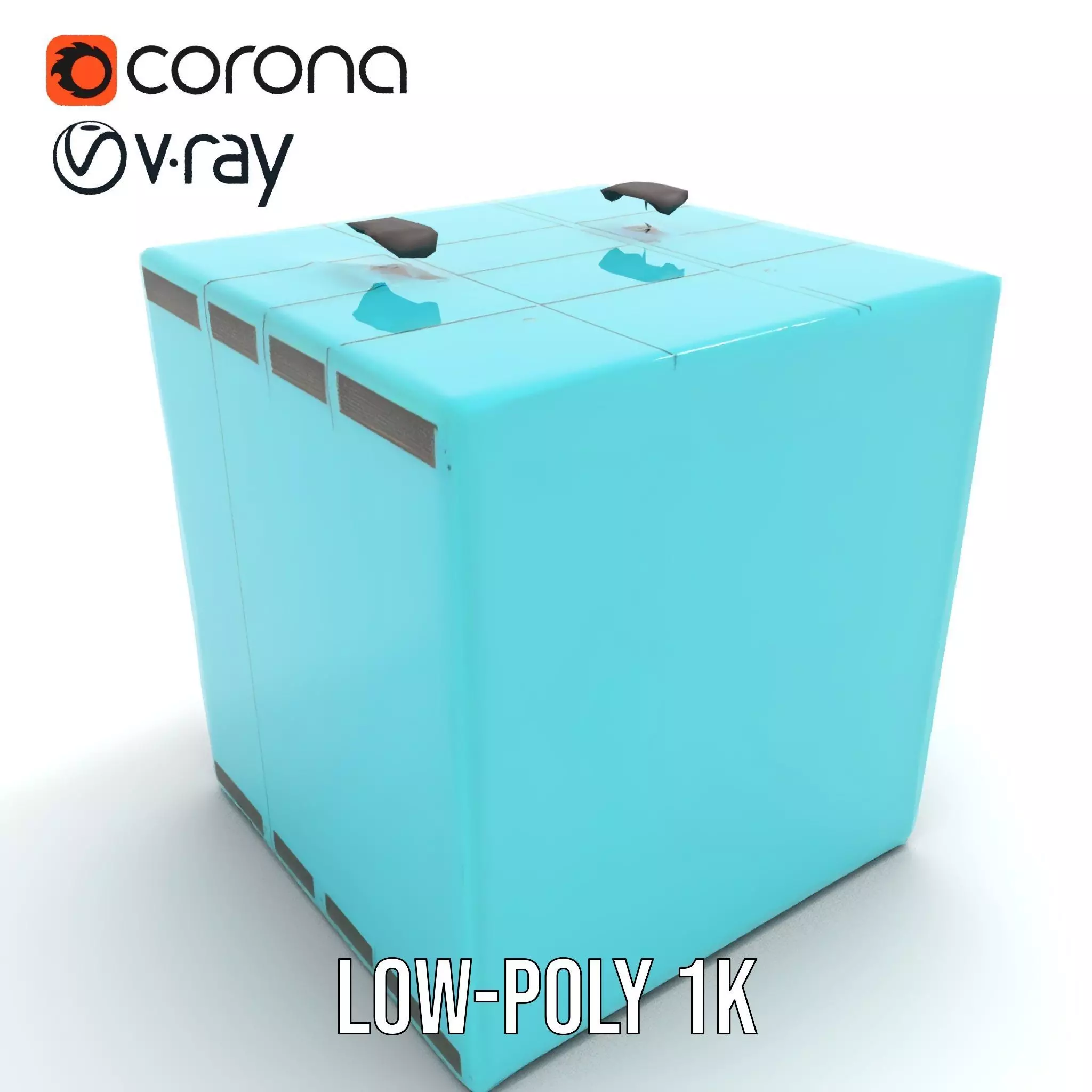 Teal Data Server model pack Low-poly 3D model_9