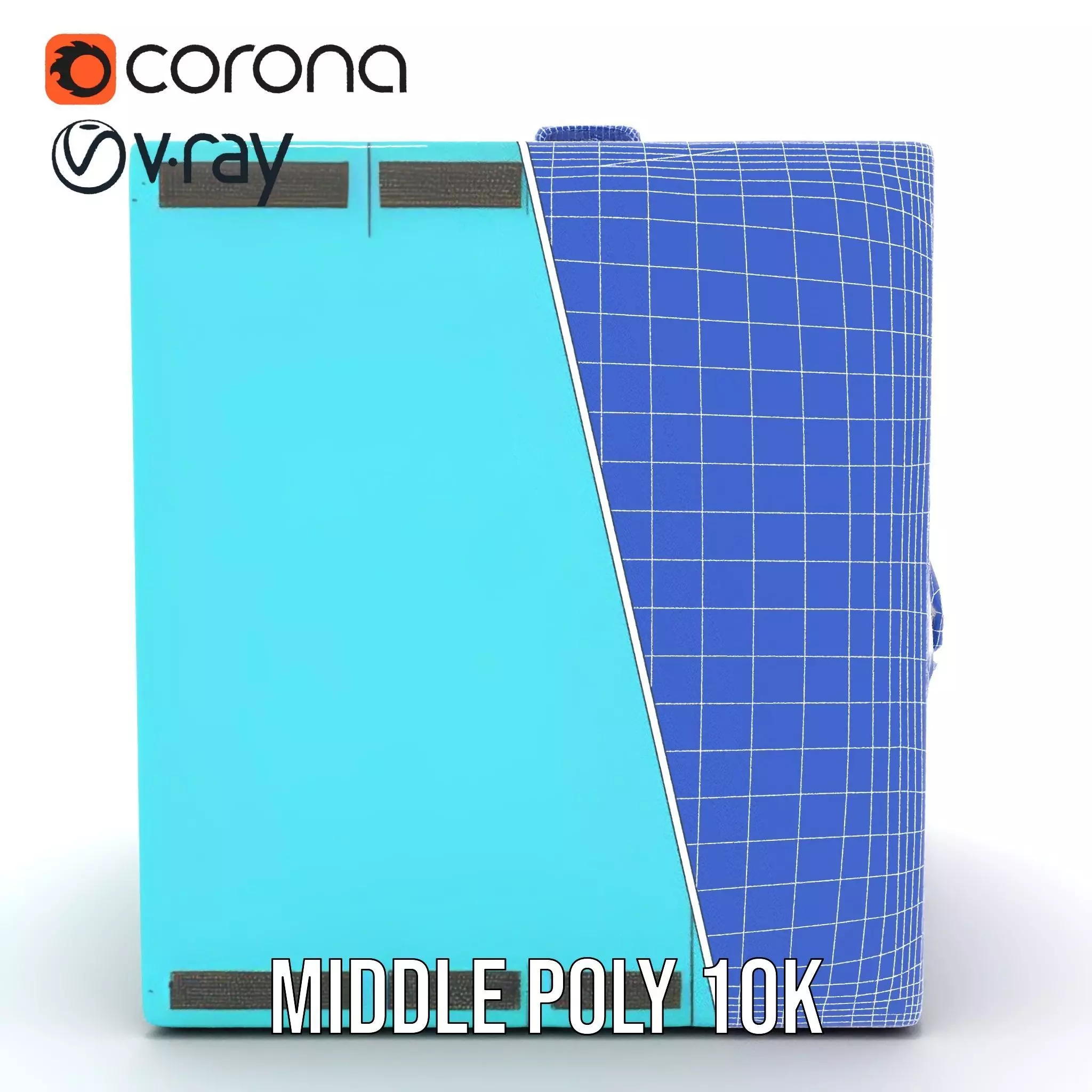 Teal Data Server model pack Low-poly 3D model_16