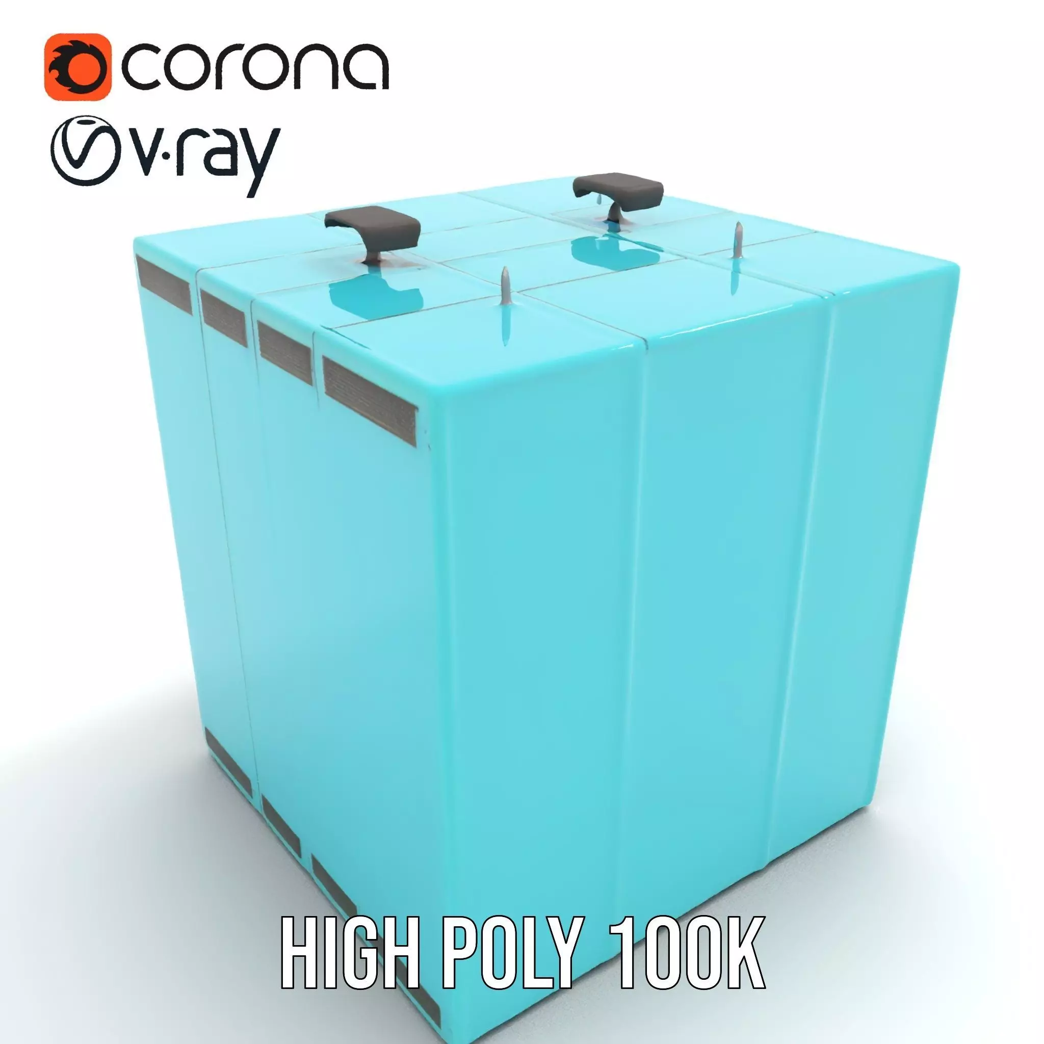 Teal Data Server model pack Low-poly 3D model_23