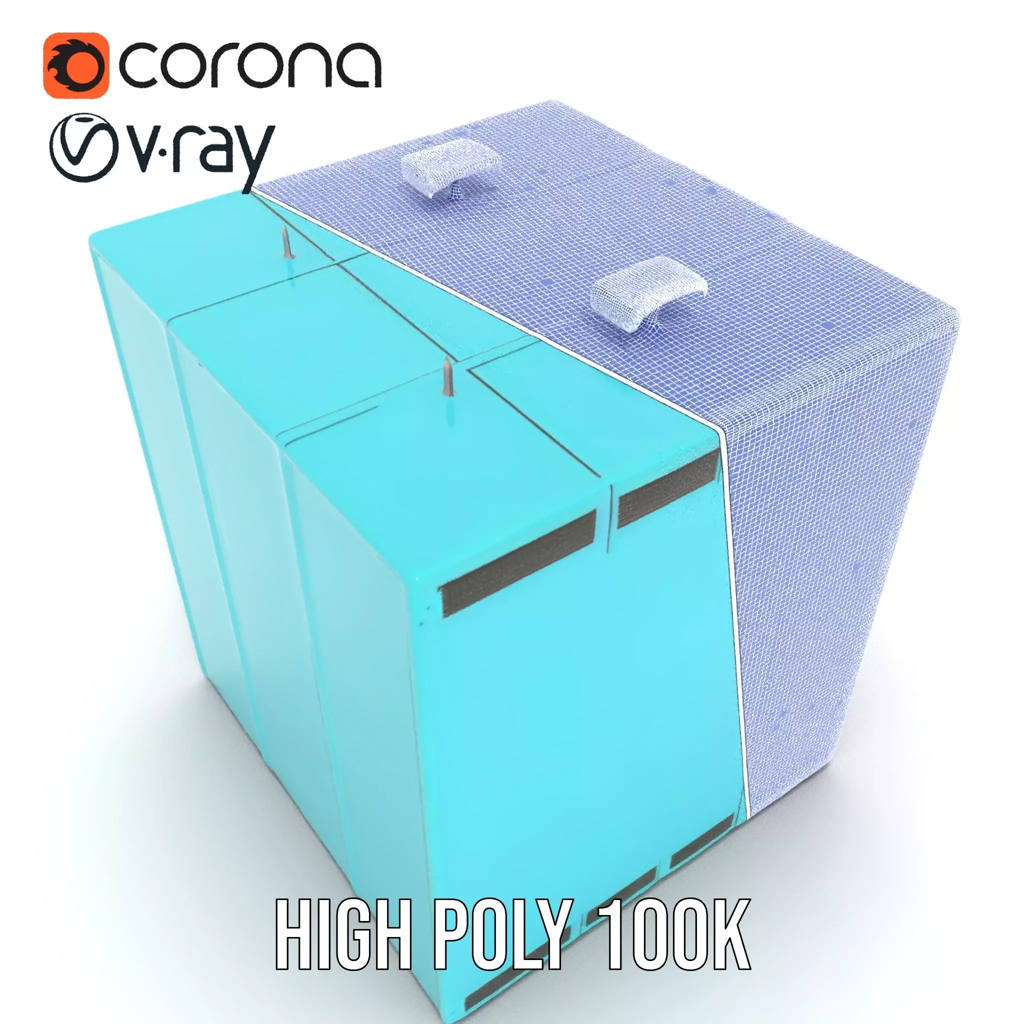 Teal Data Server model pack Low-poly 3D model_33