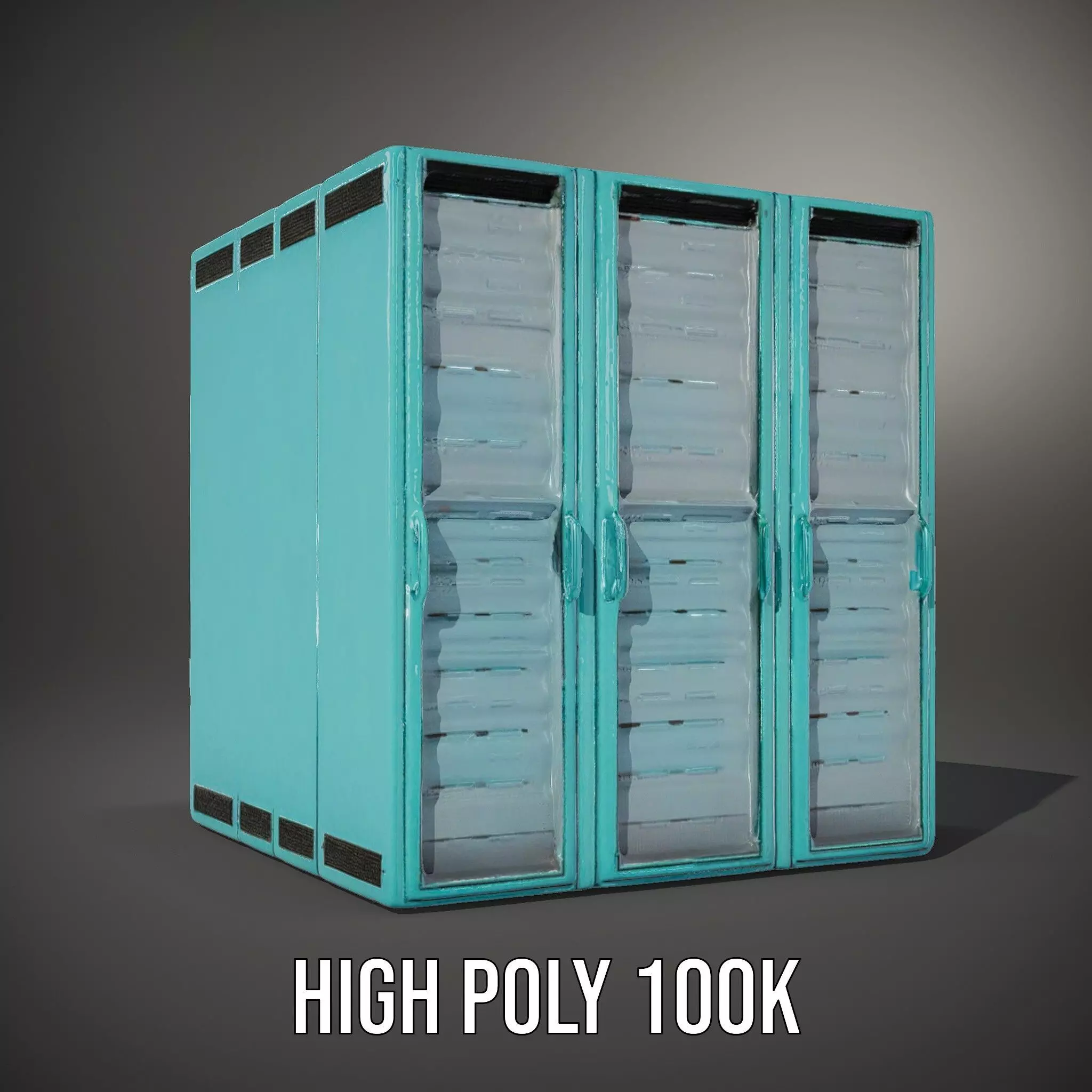 Teal Data Server model pack Low-poly 3D model_8