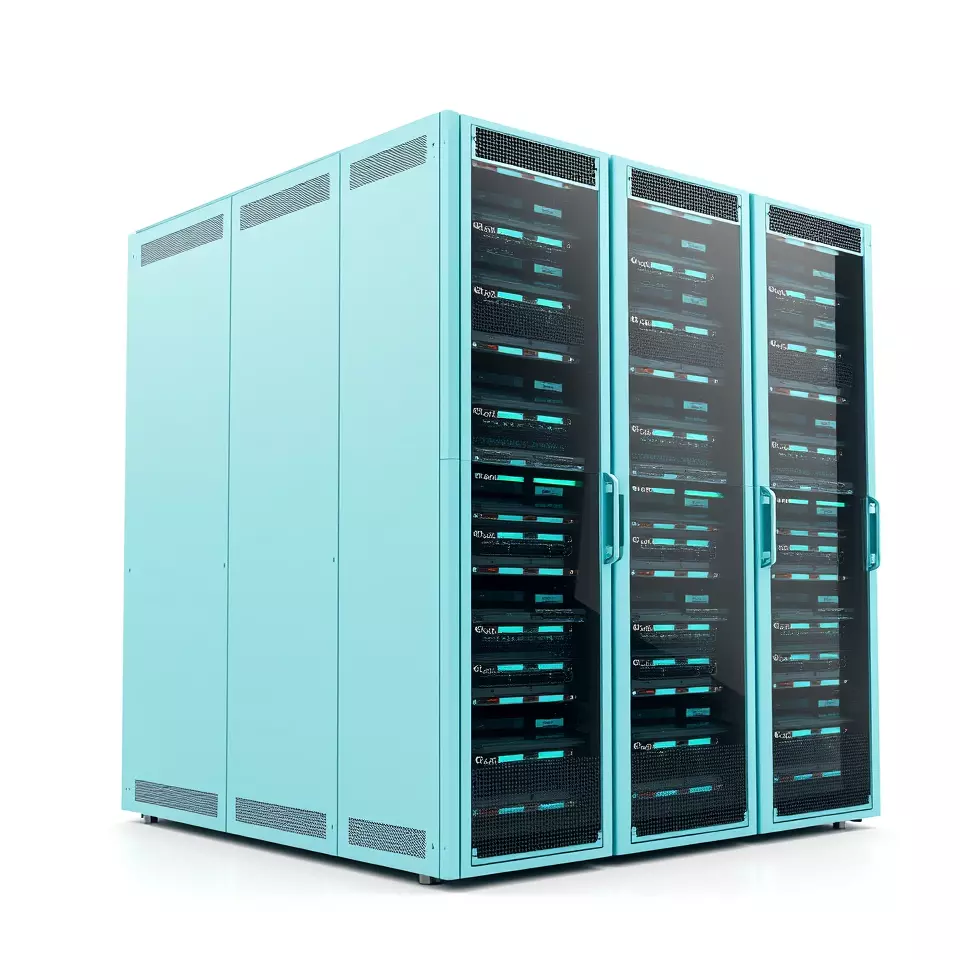 Teal Data Server model pack Low-poly 3D model_2