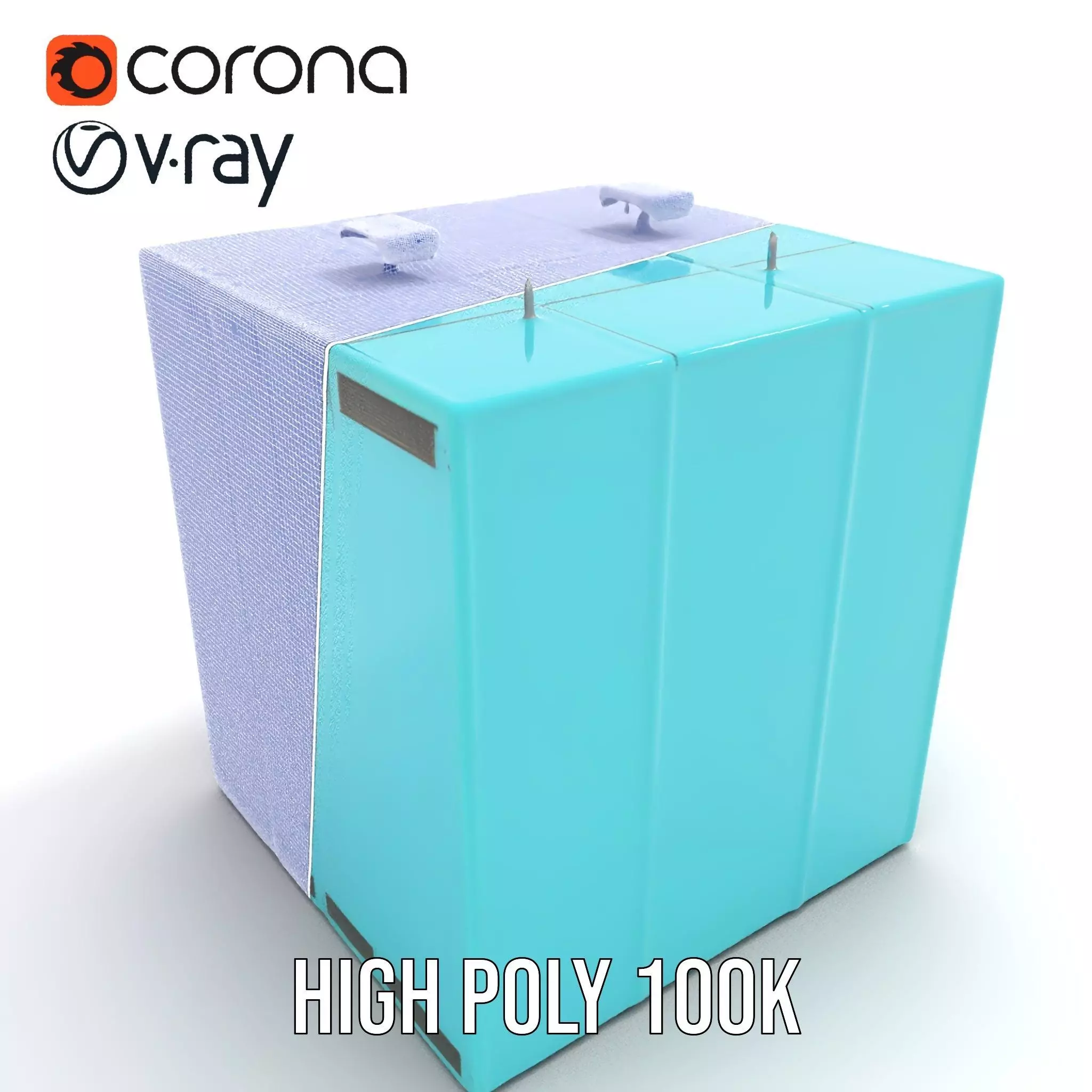 Teal Data Server model pack Low-poly 3D model_32