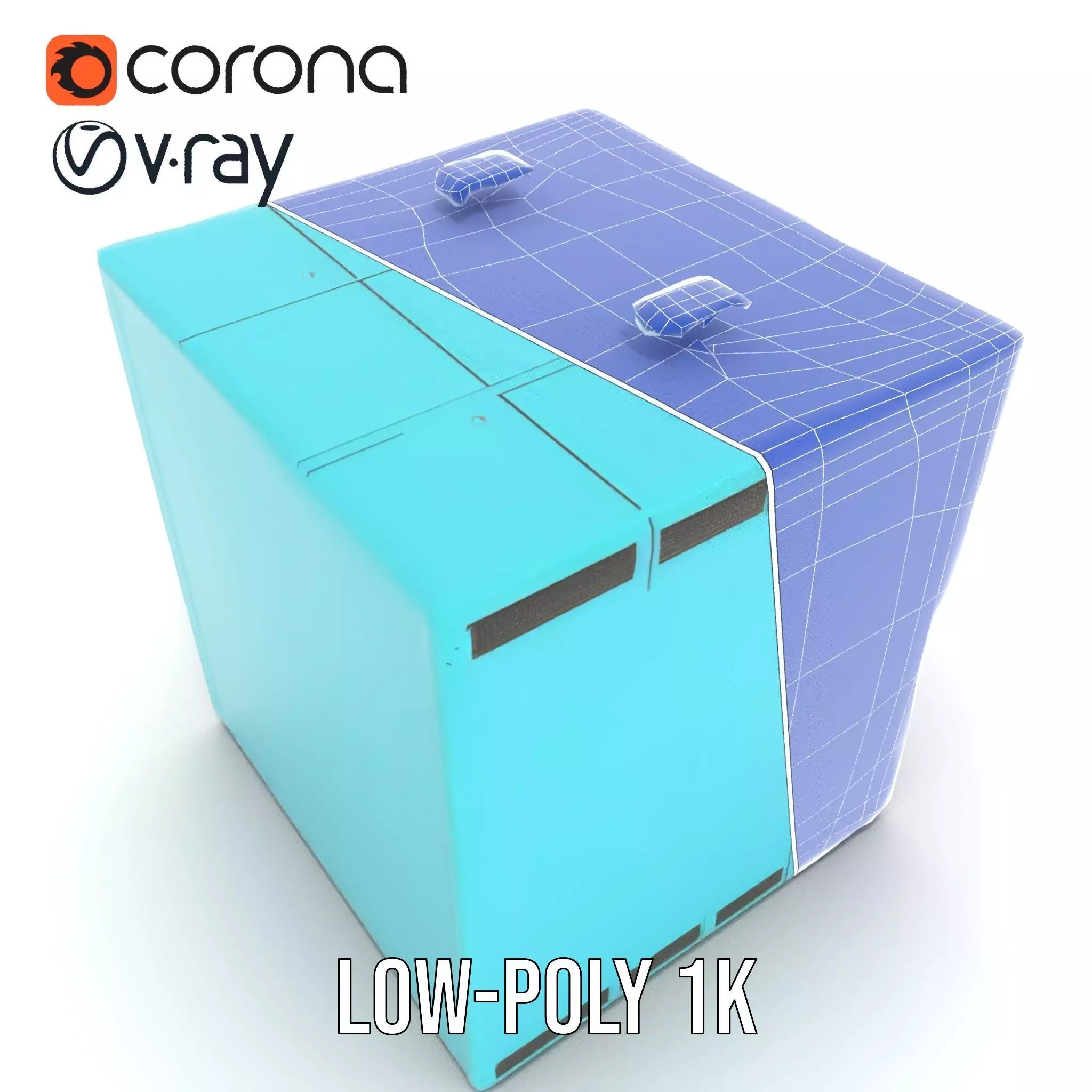 Teal Data Server model pack Low-poly 3D model_25